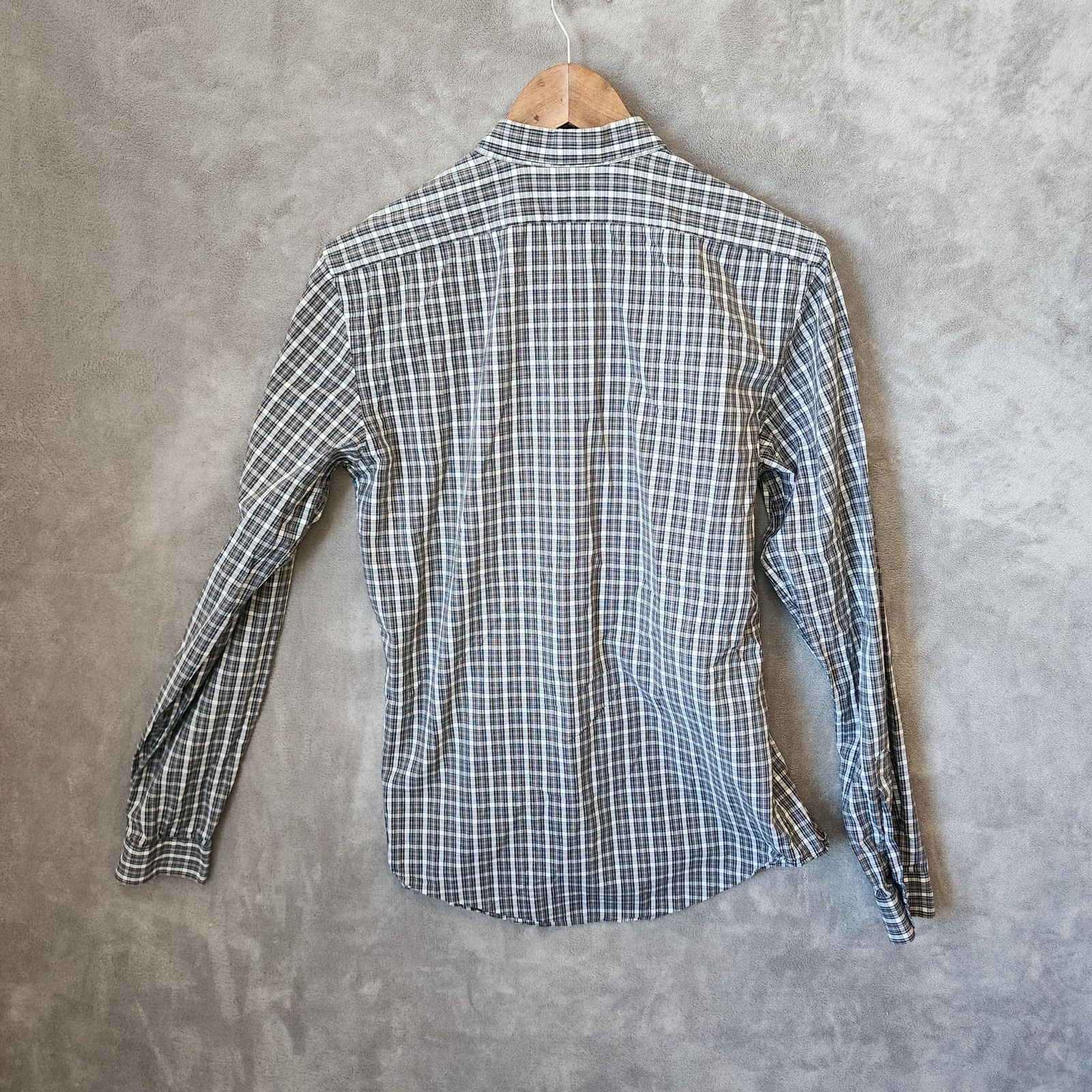 Zara Zara Man Super Slim Fit Men's Gray/White Plaid Shirt Size M Size US M / EU 48-50 / 2 - 2 Thumbnail