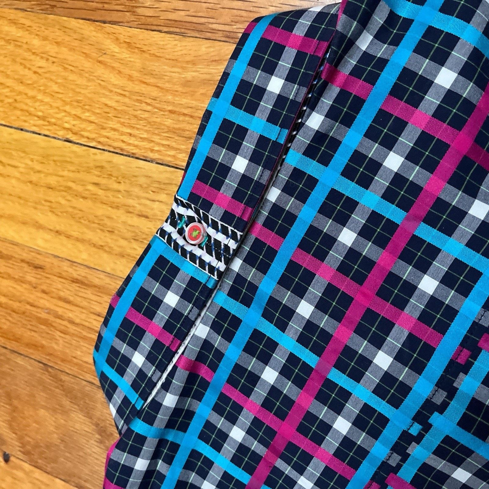 Robert Graham Robert Graham X Tailored Fit Flip Cuff Gingham Grid Plaid Size US XXL / EU 58 / 5 - 13 Thumbnail