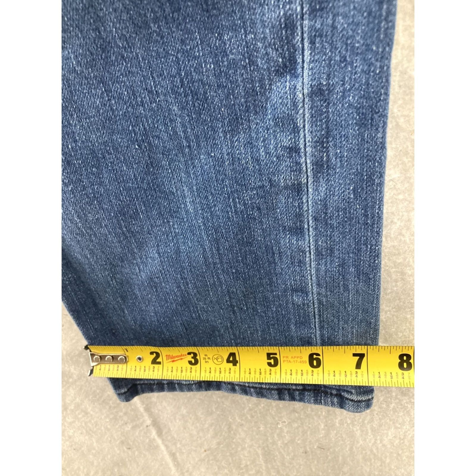 Vintage ARTISTIX Jeans 34 x 33 Straight Leg Denim Embroidered Distressed Skull Pockets Camo Lining Leather Trim Men Blue Size US 34 / EU 50 - 6 Thumbnail