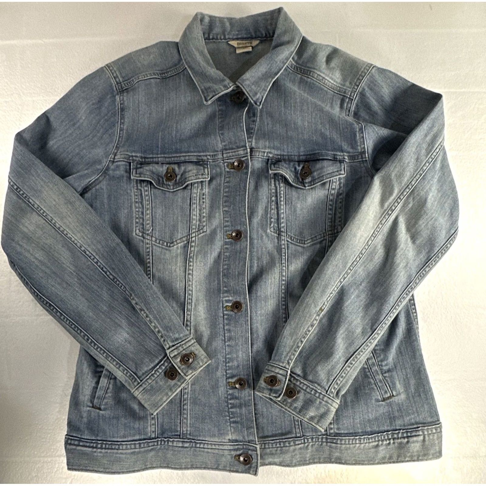 CO Duluth Denim Jacket Womens Medium Blue Button Front Workwear Shirt Size M / US 6-8 / IT 42-44 - 2 Thumbnail