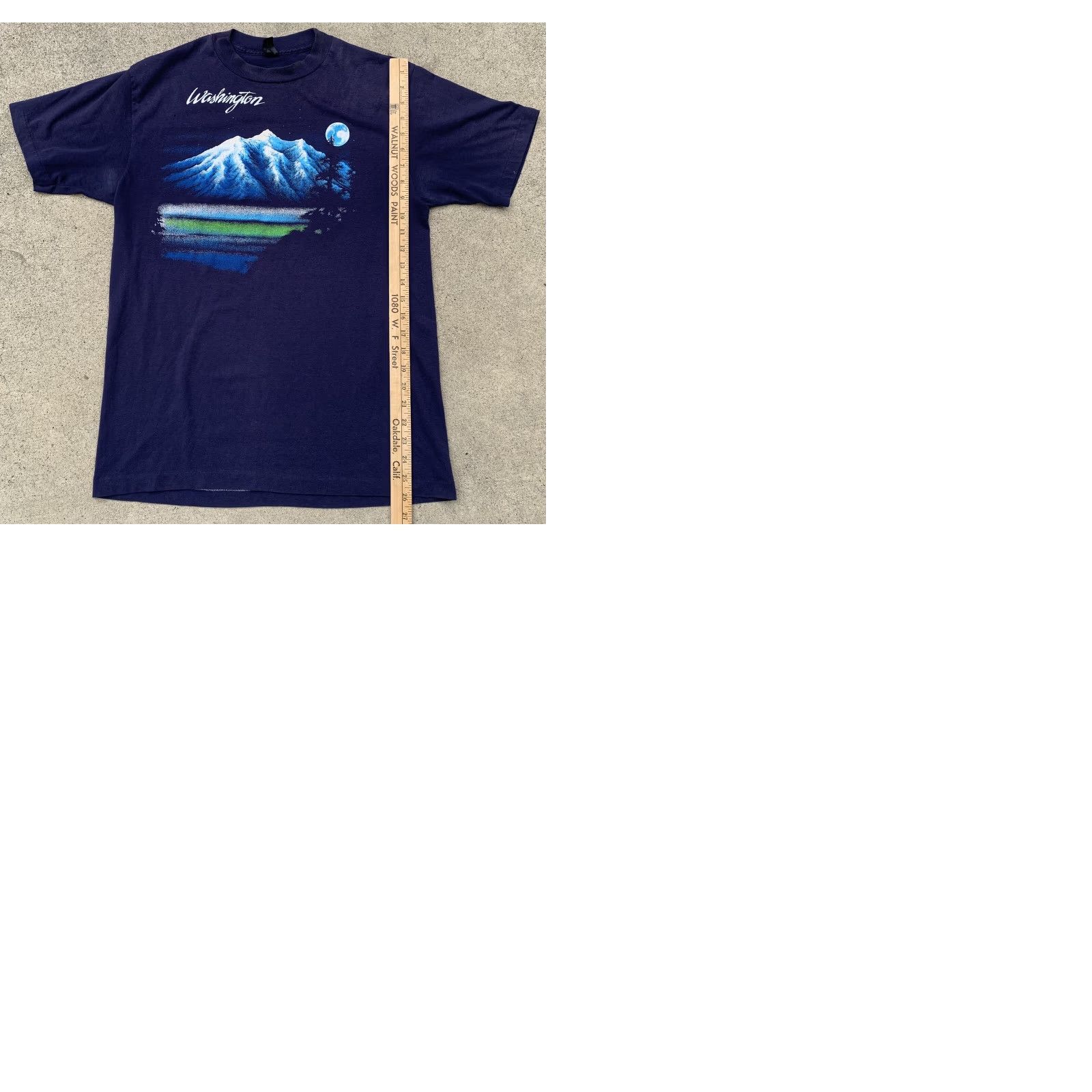 Anvil VINTAGE Washington T-Shirt Mountain Moon Graphics XL 70s 1970s 80s Anvil Mens Graphic Print Short Sleeve Crew Neck Blue US Made Size XL Size US XL / EU 56 / 4 - 9 Thumbnail