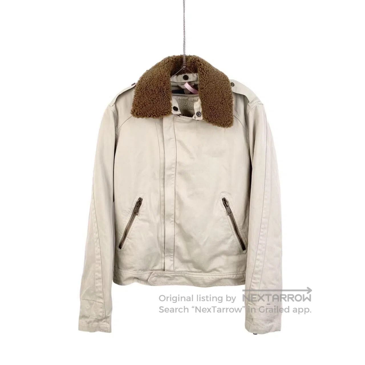 Other Burberry Beige jacket with cotton fur collar| Size L / US 10 / IT 46 - 1 Thumbnail