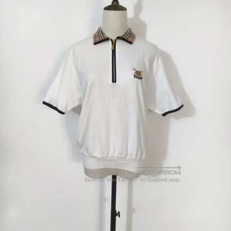 Burberry Burberry White Cotton Blend Summer T-Shirt. Size L / US 10 / IT 46 - 1 Thumbnail
