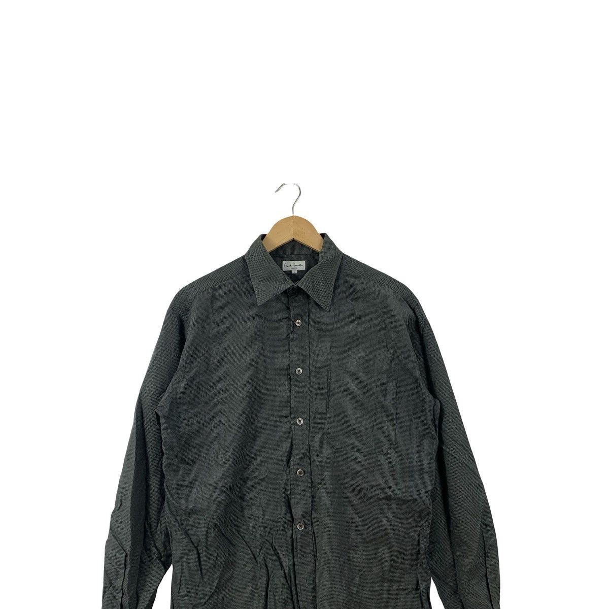 Paul Smith Vintage Paul Smith Charcoal Micro-Check Button-Up Minimalist Size US L / EU 52-54 / 3 - 2 Thumbnail