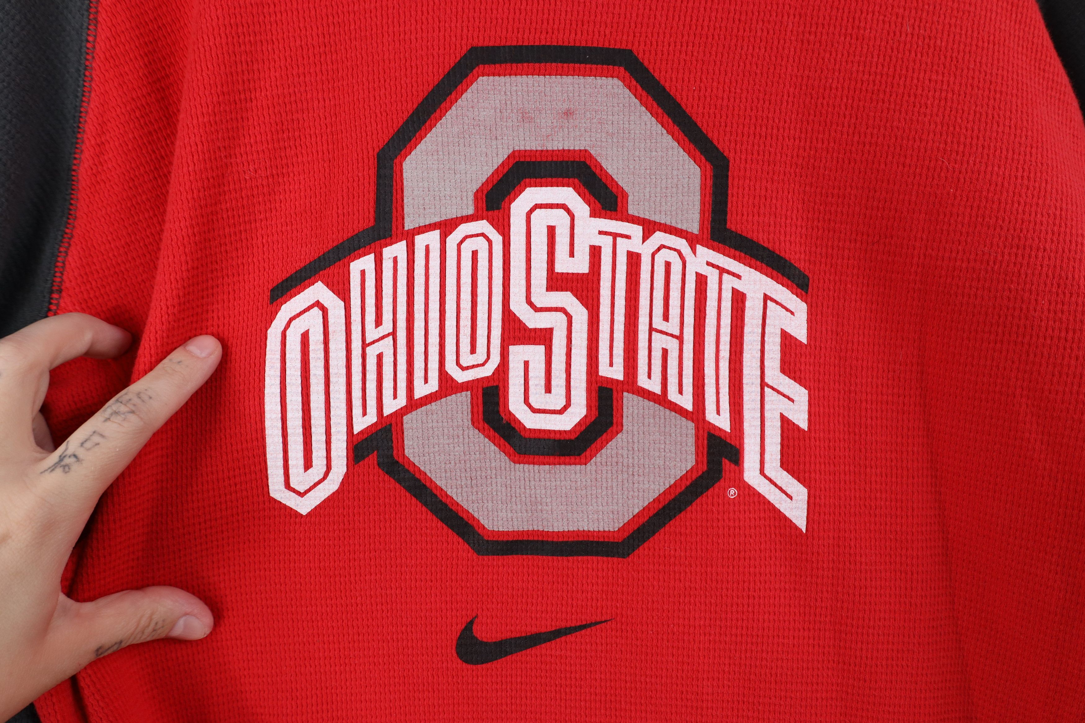 Nike × Vintage Vintage Nike Swoosh Ohio State University Thermal T-Shirt Size US M / EU 48-50 / 2 - 4 Thumbnail