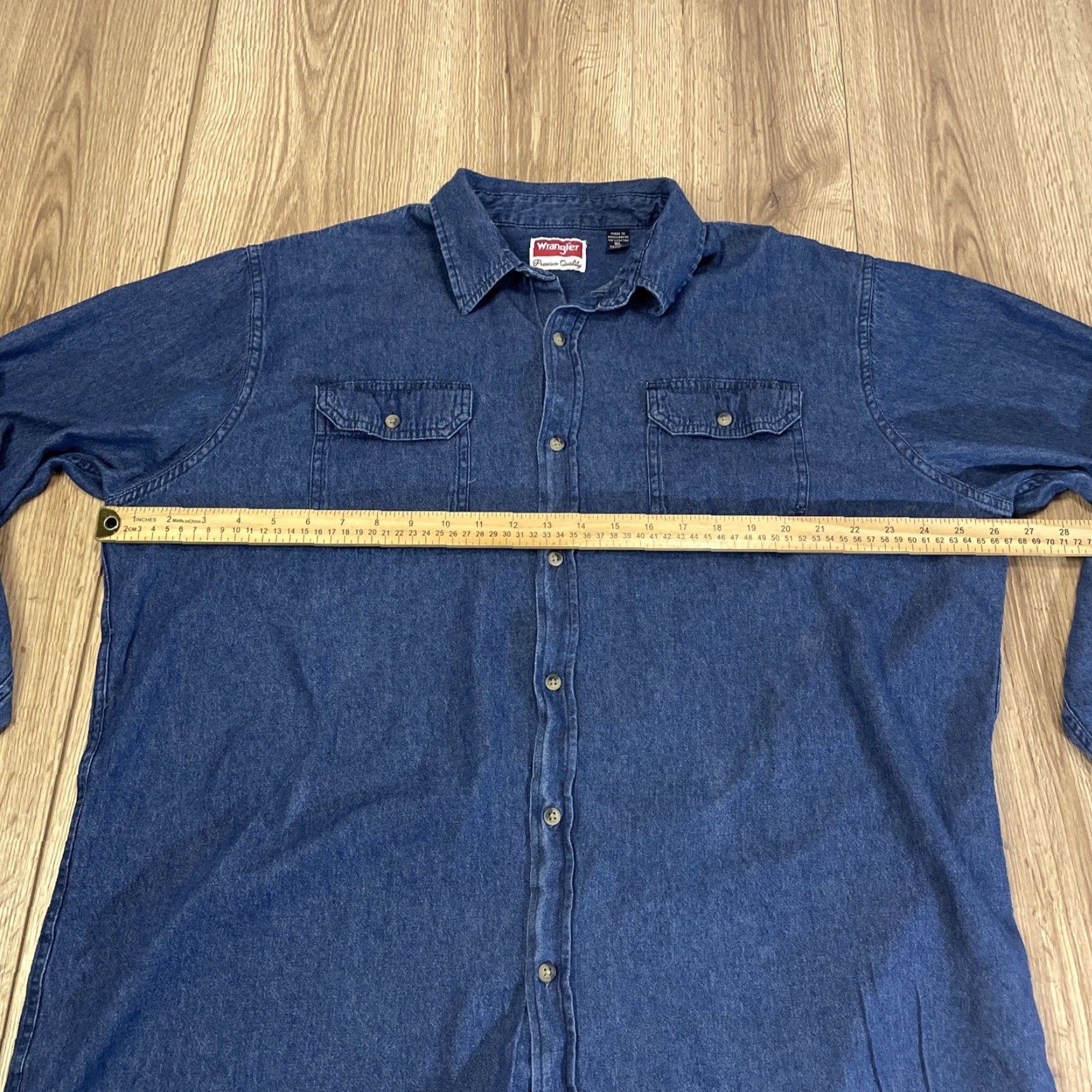 Wrangler Wrangler Men's Lightweight Long Sleeve Denim Button-Up Shirt XL Blue Size US XL / EU 56 / 4 - 4 Thumbnail
