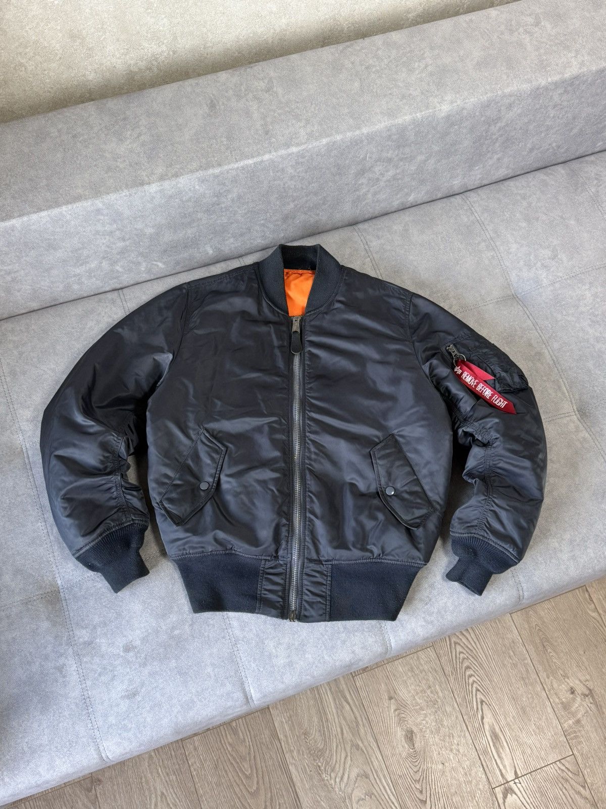 Alpha Industries × Vintage Vintage Alpha Industries MA-1 flyers bomber jacket military Size US S / EU 44-46 / 1 - 2 Thumbnail