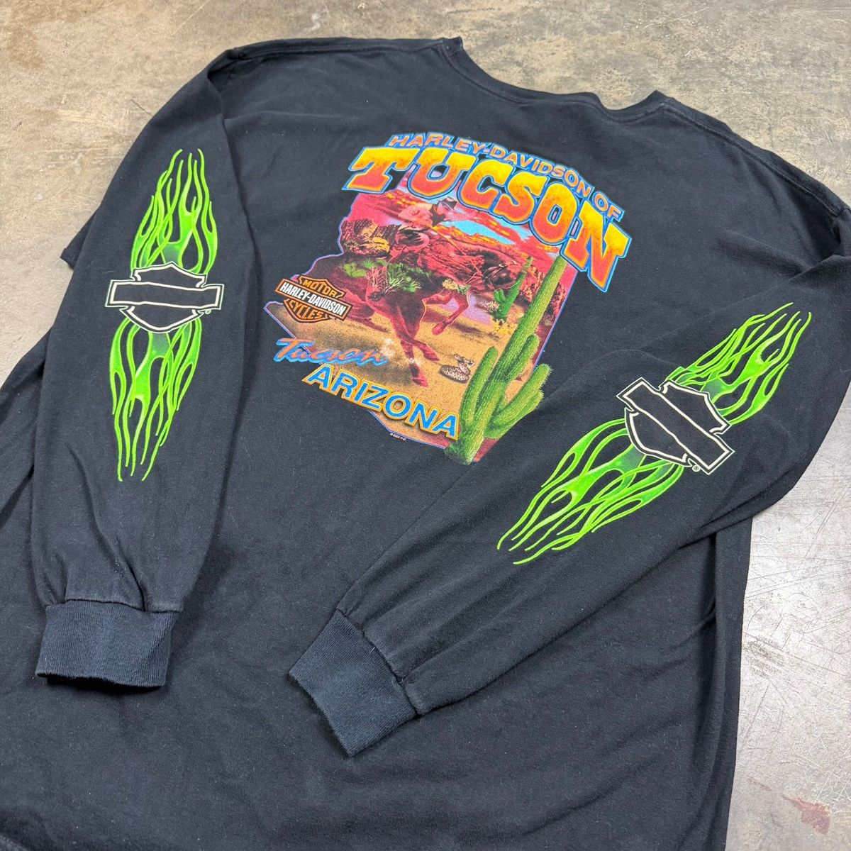 Harley Davidson harley davidson long sleeve with flames on both sleeves Size US XXL / EU 58 / 5 - 2 Thumbnail