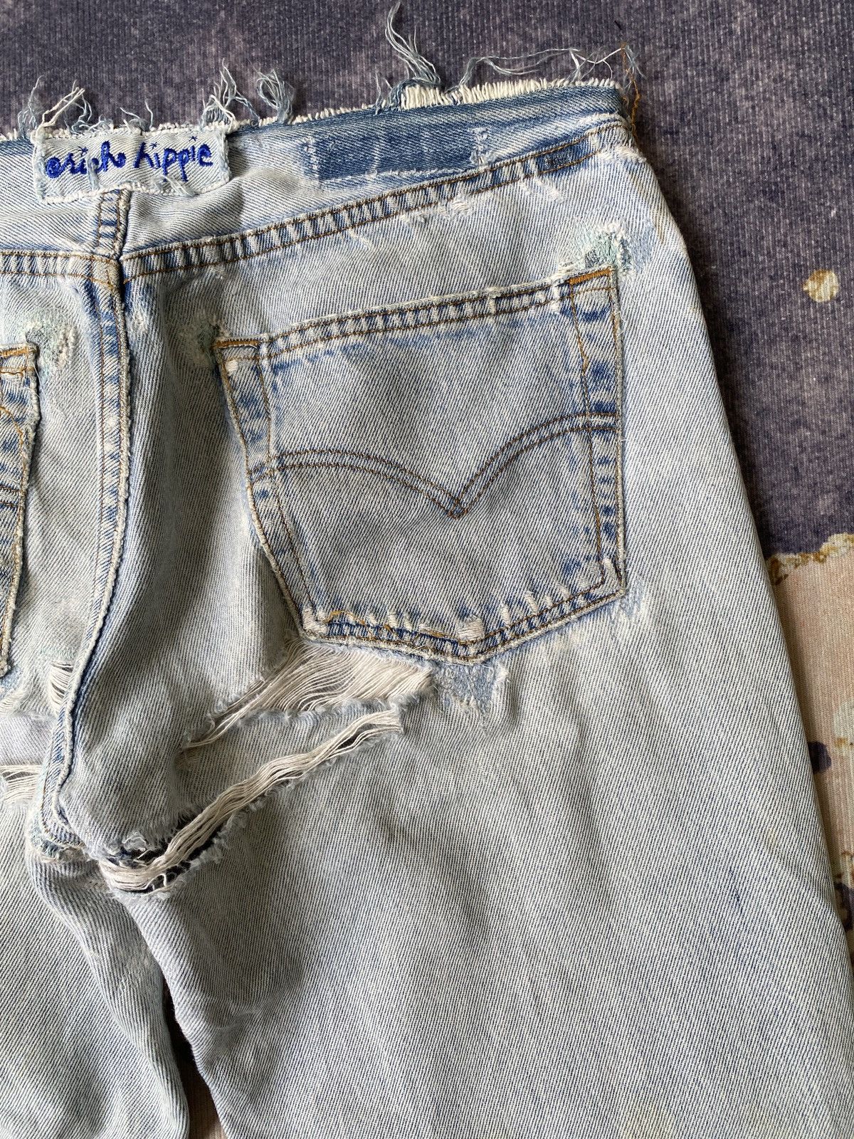 Japanese Brand 1990s - Ericho Hippie Deconstruced Distressed Design Denim Size US 32 / EU 48 - 20 Thumbnail