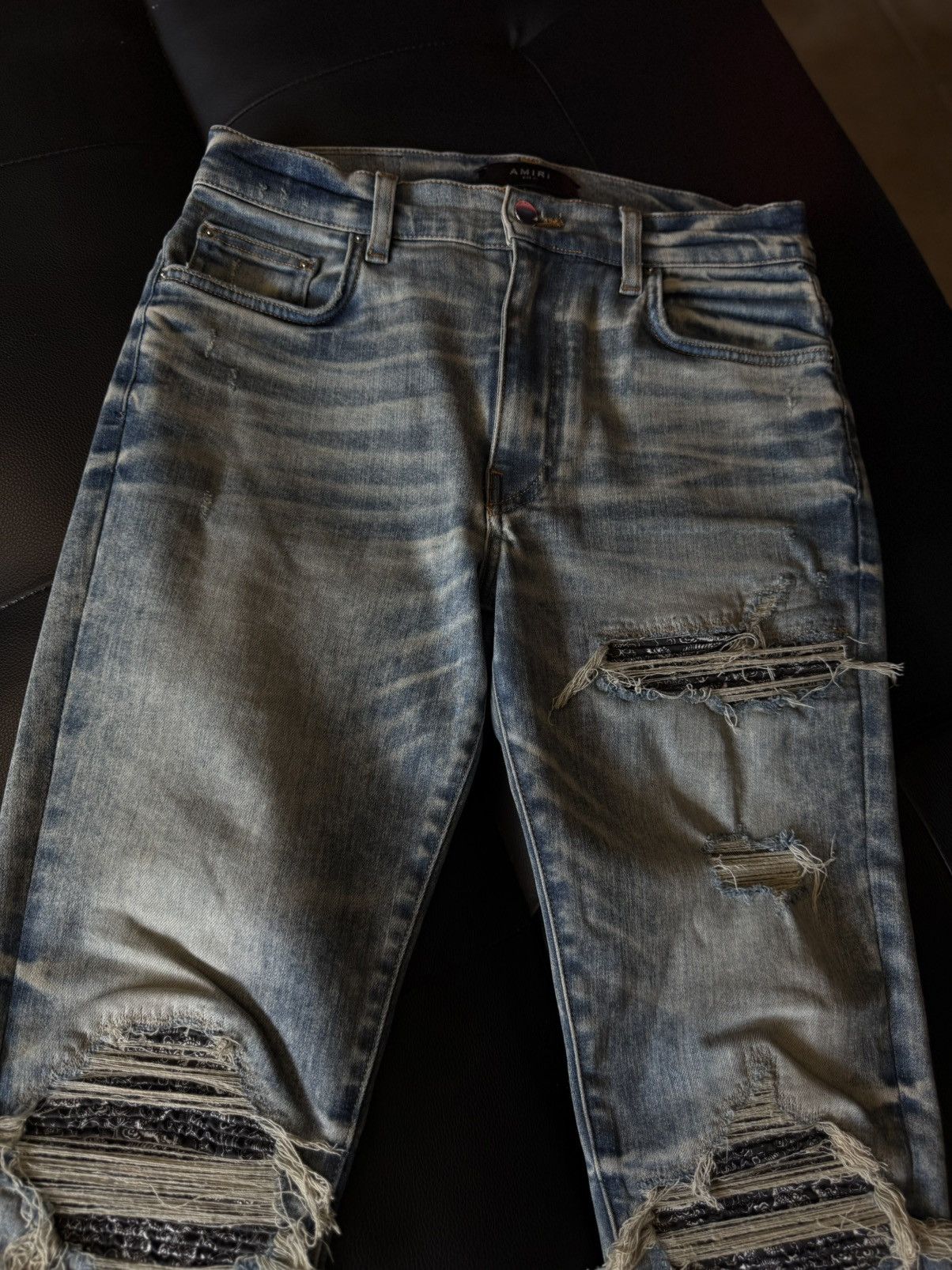 Amiri Amiri Blue Jeans Black Bandanna Patch Size 31 Flawless 🧼 Size US 31 - 6 Thumbnail