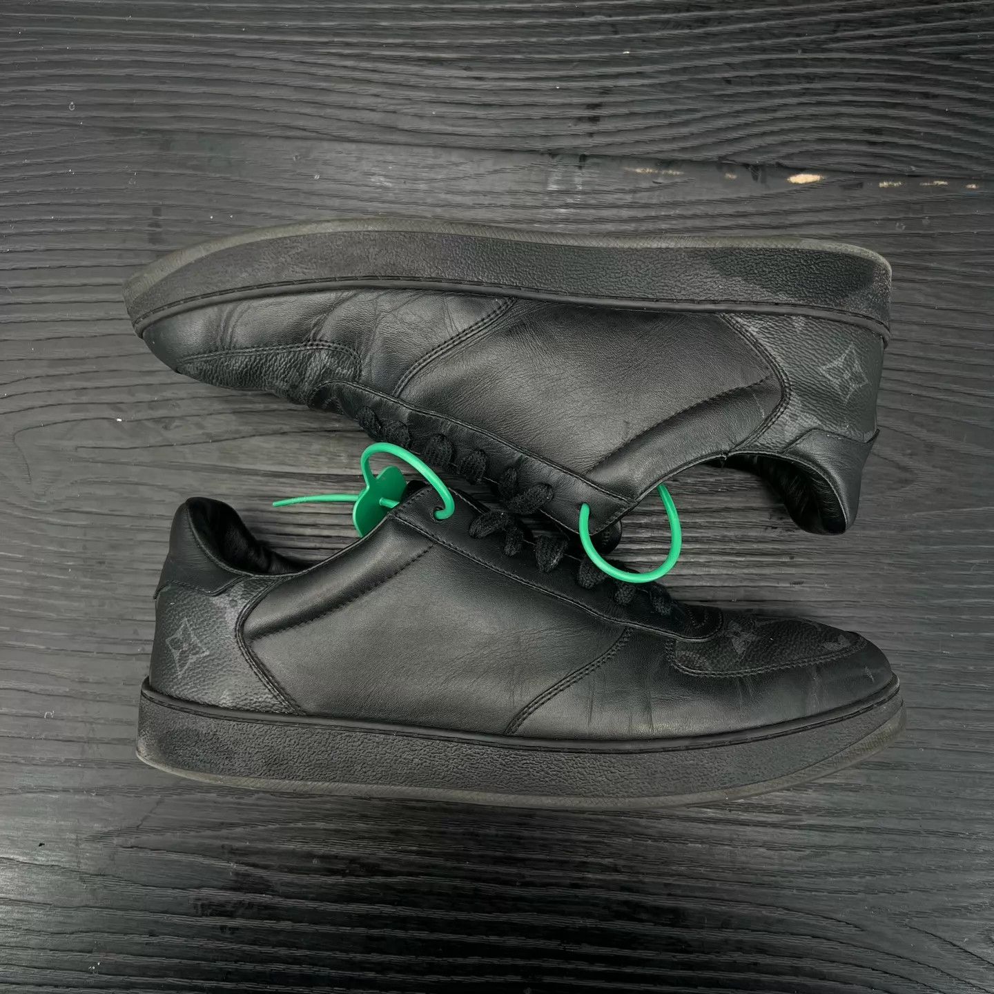 Louis Vuitton LV Rivoli Black Monogram US7 Shoes (Original Box, Like New) Size US 8 / EU 41 - 4 Thumbnail