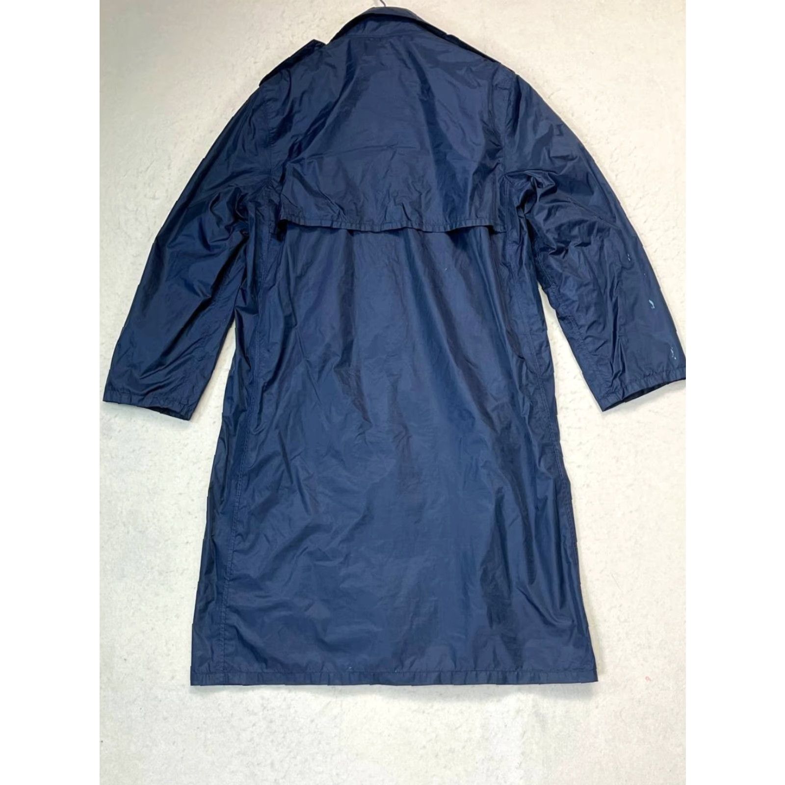 Rains VINTAGE USAF Coat Overcoat Men 38R Blue Polyester Lined Lightweight Removable Lining Zipper Button Buckle Canvas USA Made Size US XXS / EU 40 - 2 Thumbnail