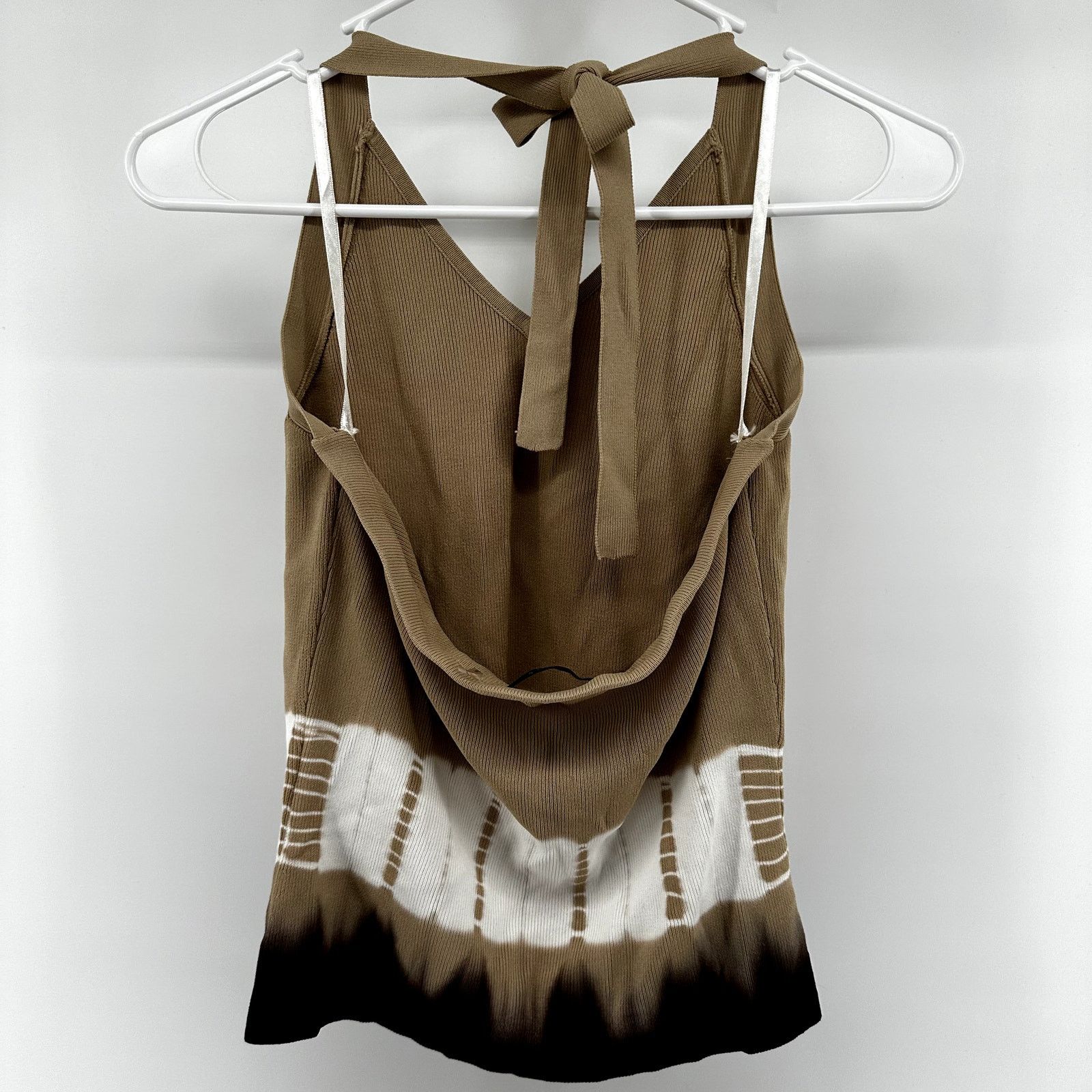 Other Cyrus Knit Halter Top Colorblock Adjustable Stretch Tan M Size M / US 6-8 / IT 42-44 - 4 Thumbnail
