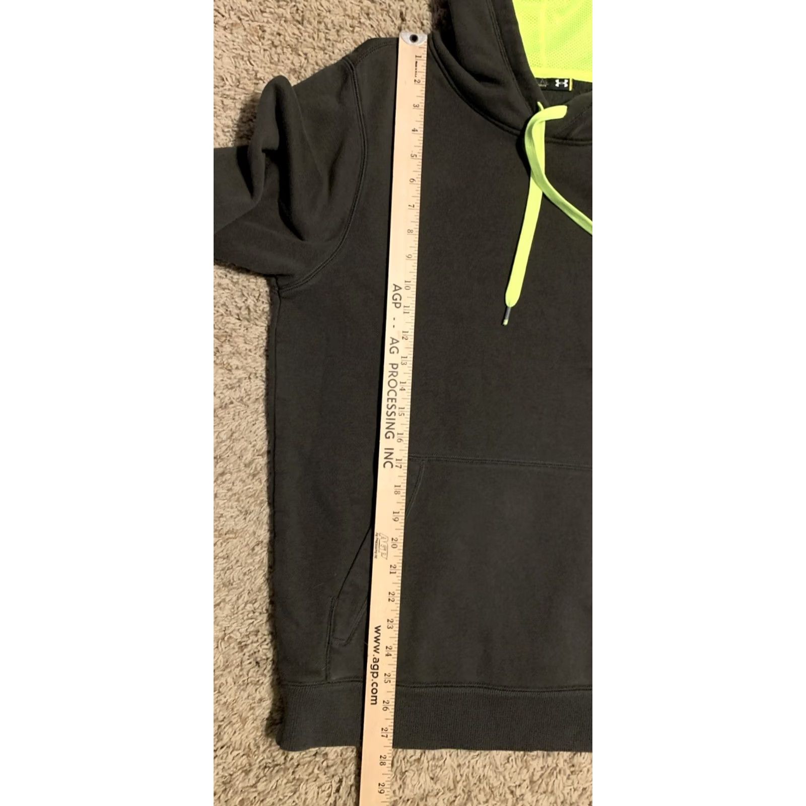 Under Armour Under Armour Hoodie Pullover Logo Pocket Dark Green Green S Regular Unisex Adults Shirt (Hooded, Zipless) Size US S / EU 44-46 / 1 - 4 Thumbnail