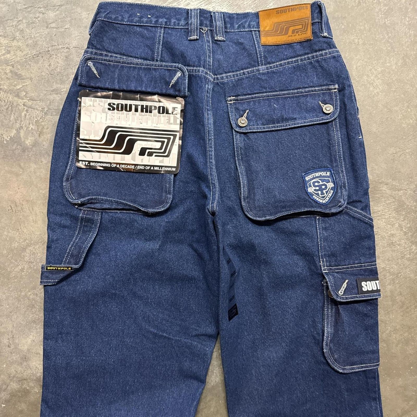 Southpole × Vintage Vintage Deadstock Y2K 00s Southpole Carpenter Baggy Jeans Size US 33 - 2 Thumbnail