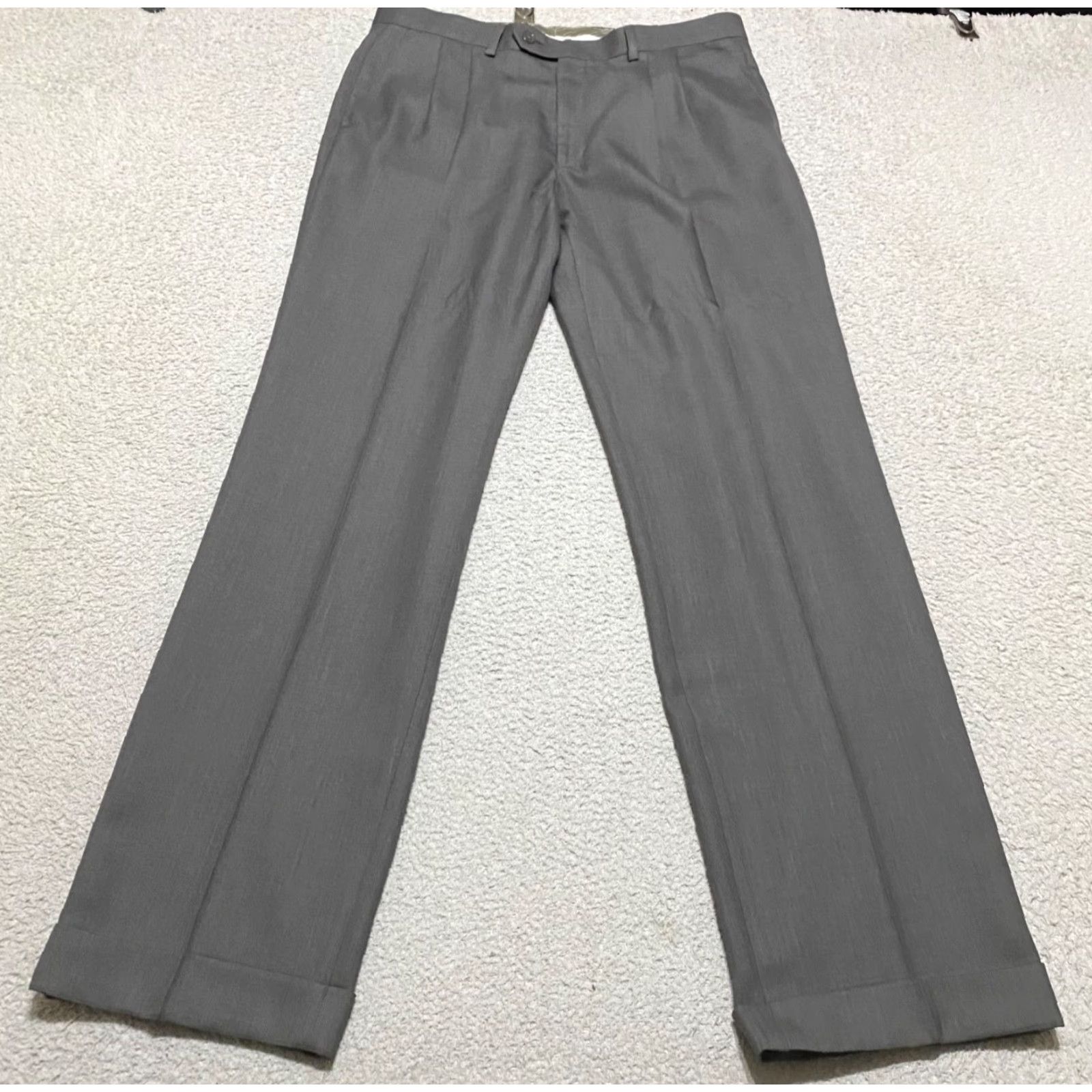 Ralph Lauren Lauren Ralph Lauren Mens Dress Pants Gray Straight Pleated 34x32 Regular Front Front Style Pants Men Gray Leather? Size US 34 / EU 50 - 2 Thumbnail