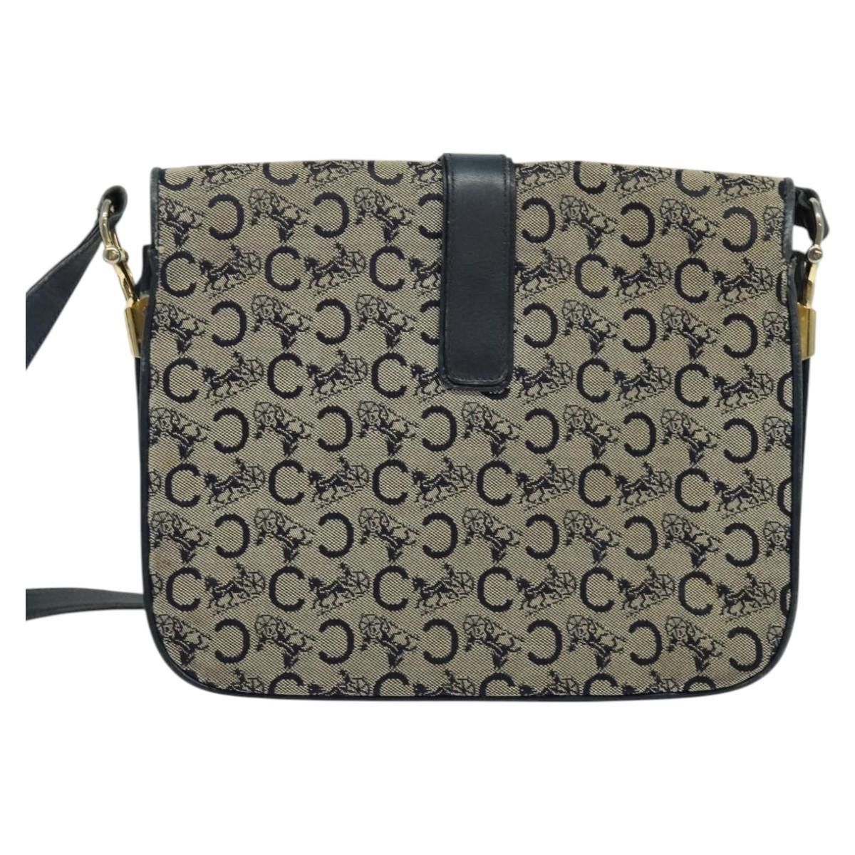 Celine CELINE C Sulky Shoulder Bag Canvas Navy Gold Size ONE SIZE - 3 Thumbnail
