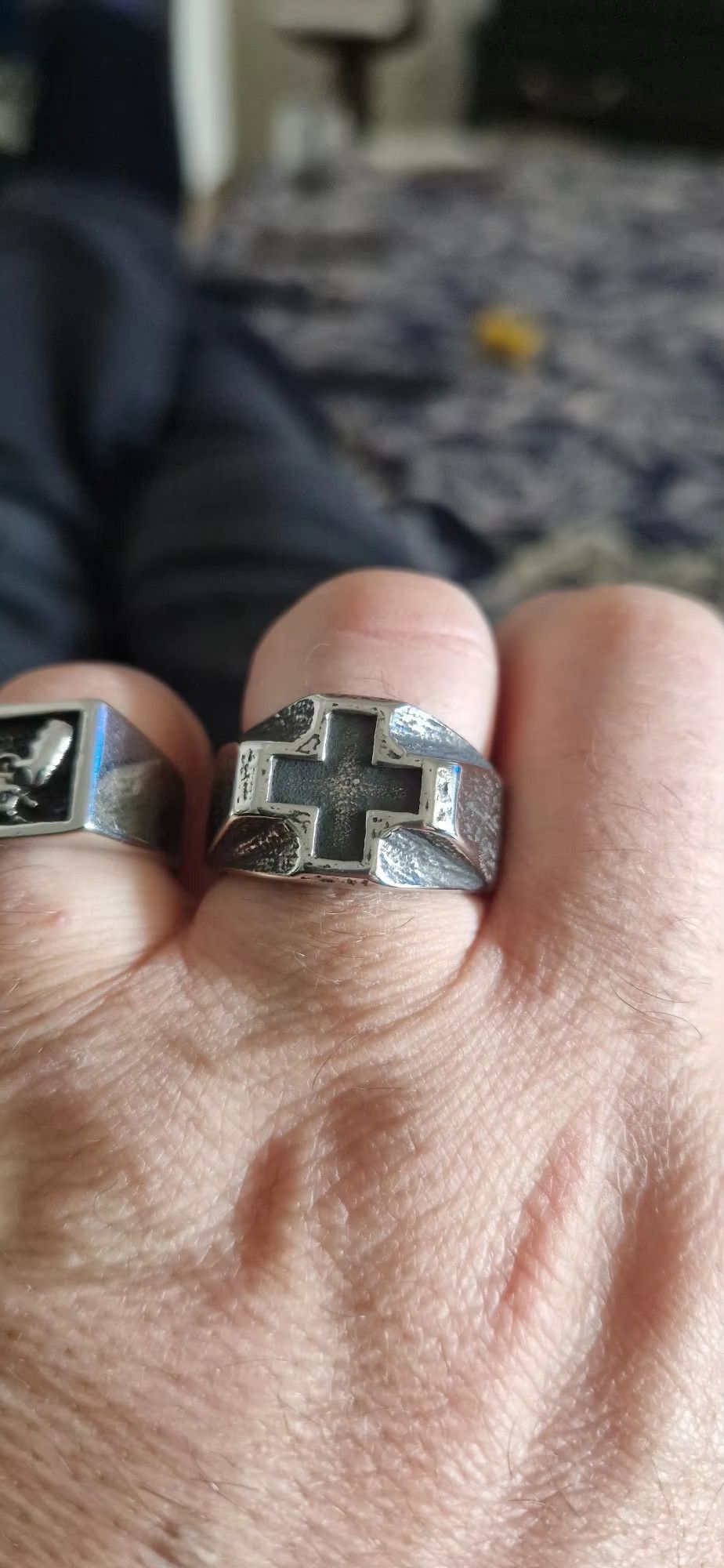 Jewelry Cross Amulet Ring Jewelry Streetwear Fashion Gift Size ONE SIZE - 3 Thumbnail
