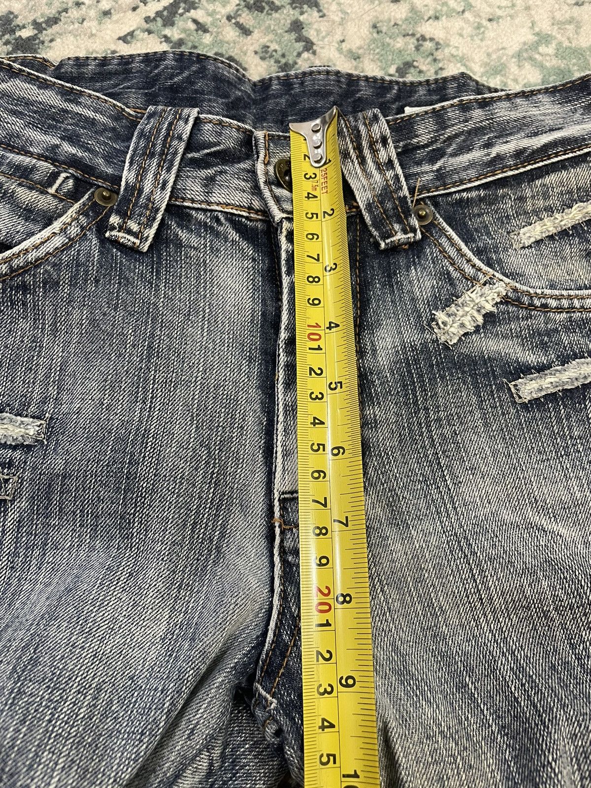 Vintage Semantic Design Paint X Distressed Flare Jeans
