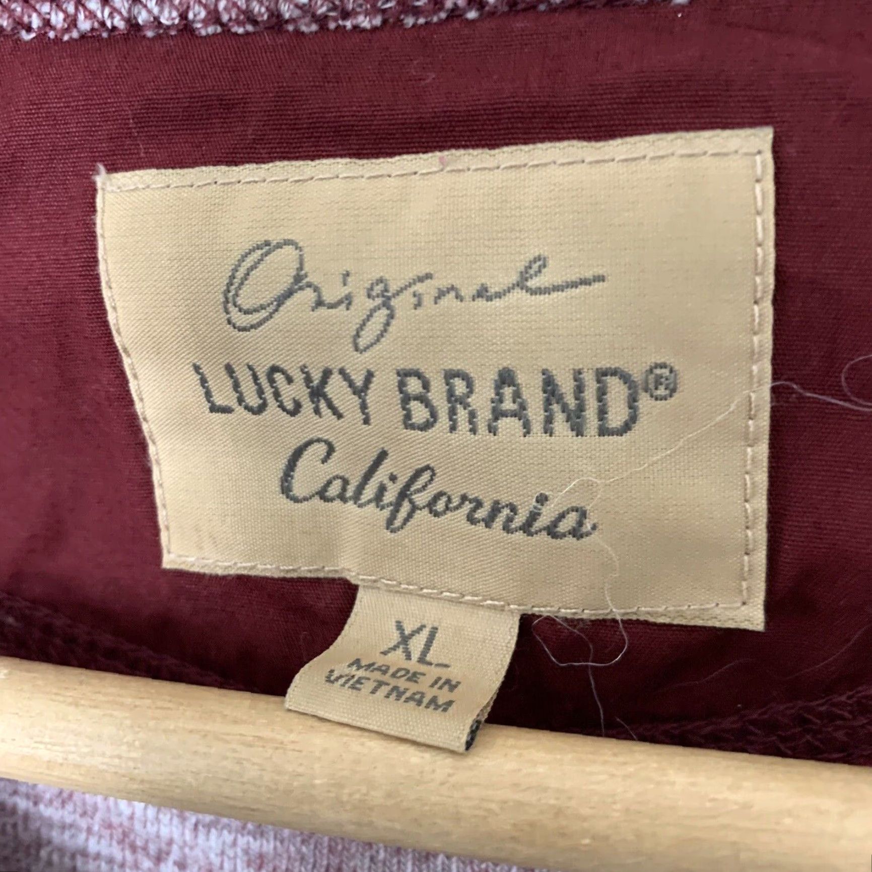 Lucky Brand Lucky Brand Henley Knit T-Shirt Long Sleeve Mens XL Heather Red Wine Size US XL / EU 56 / 4 - 2 Thumbnail