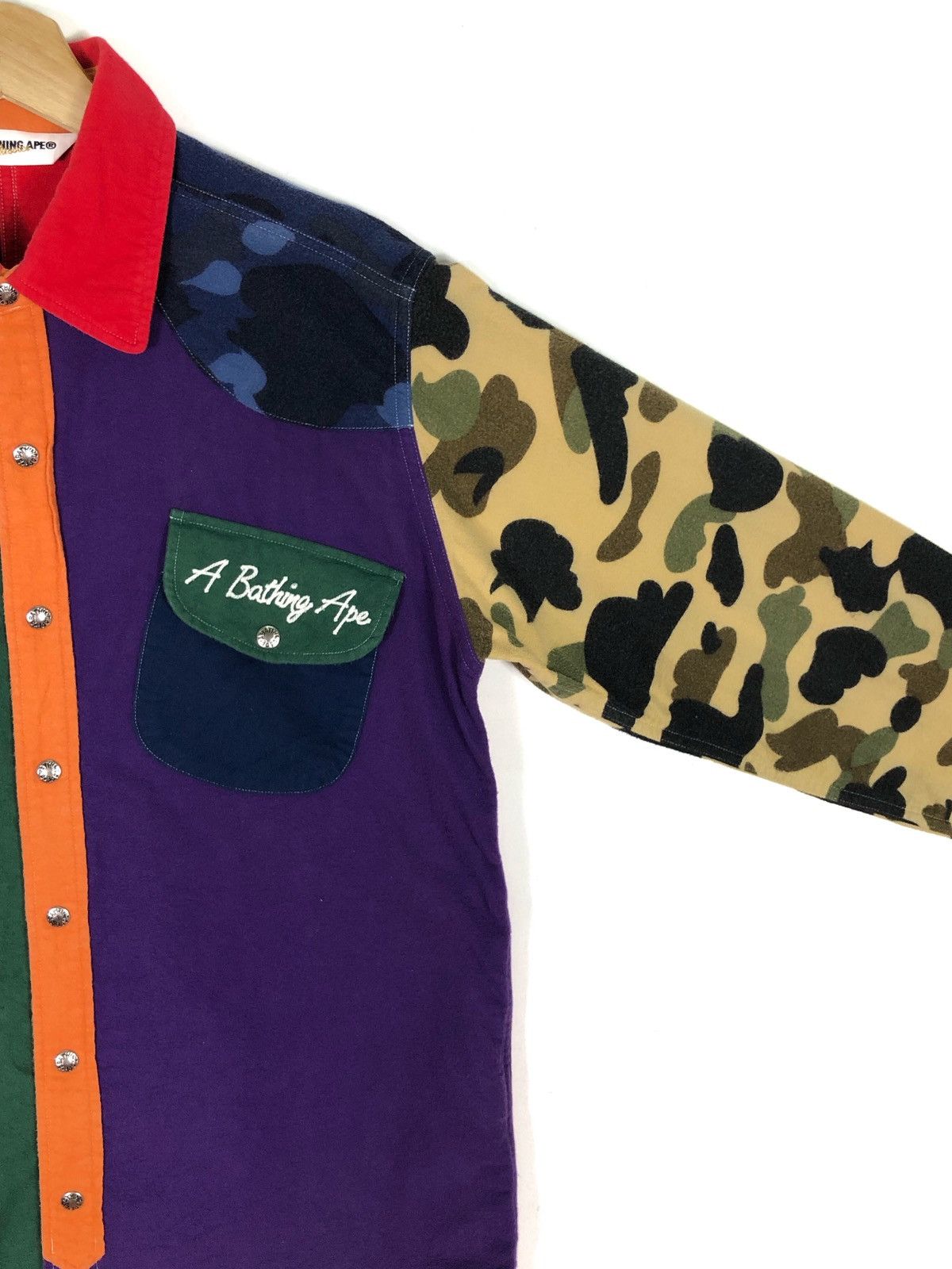 Bape RARE🔥MIX CRAZY CAMO COLORBLOCKS BUTTON UPS SHIRT JACKET Size US M / EU 48-50 / 2 - 7 Thumbnail