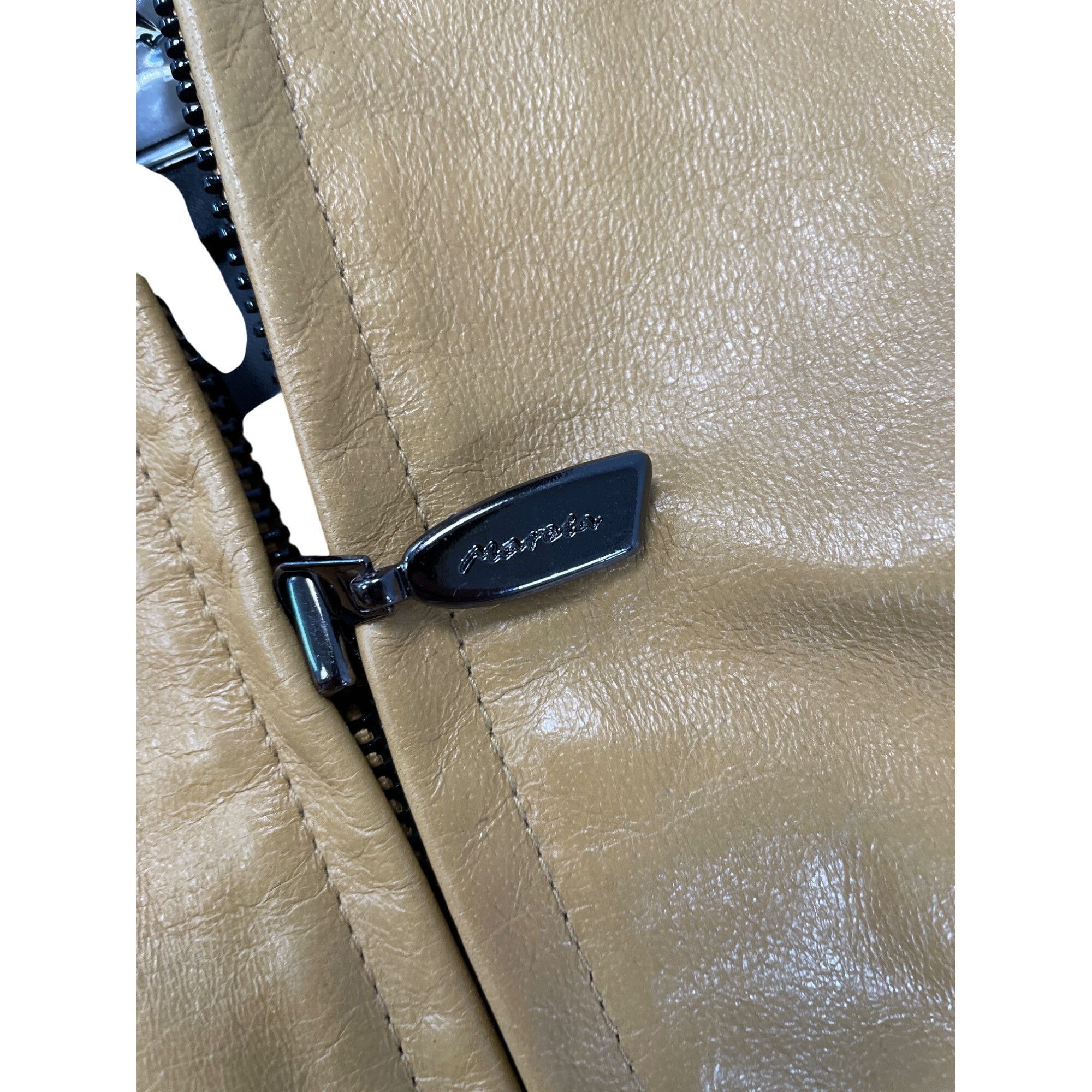 Other Marcia Collection Vintage womans Tan Italian Leather Jacket Size L / US 10 / IT 46 - 7 Thumbnail