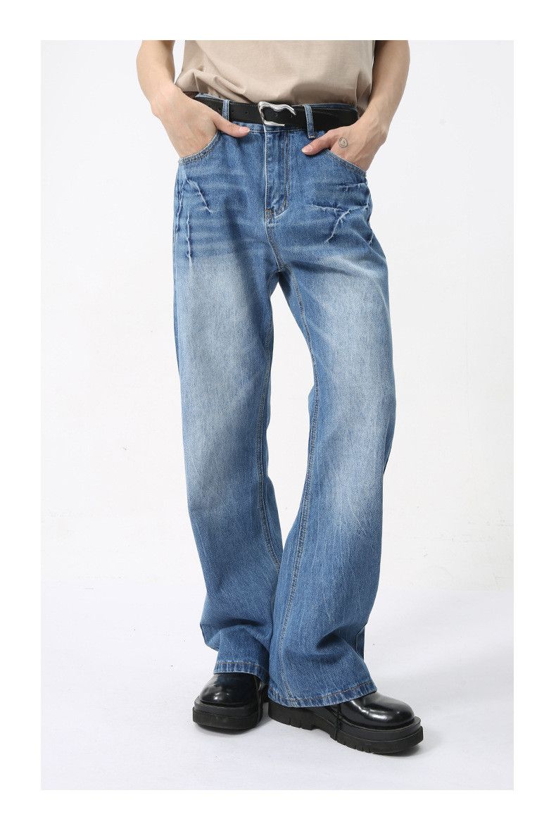 Japanese Brand × Jean American high street lightning flared washed jeans y2k Size US 32 / EU 48 - 2 Thumbnail