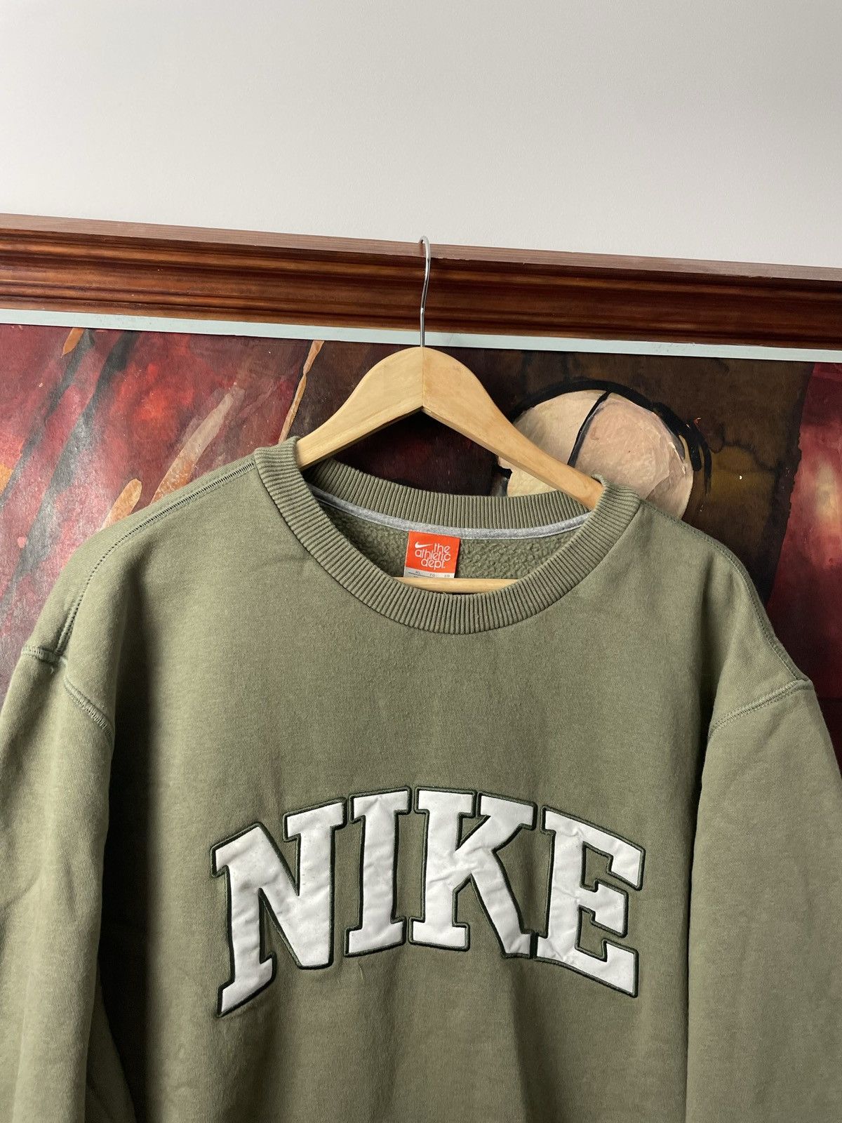 Nike nike spell out logo boxy crewneck khaki vintage Y2k travis Size US XL / EU 56 / 4 - 3 Thumbnail