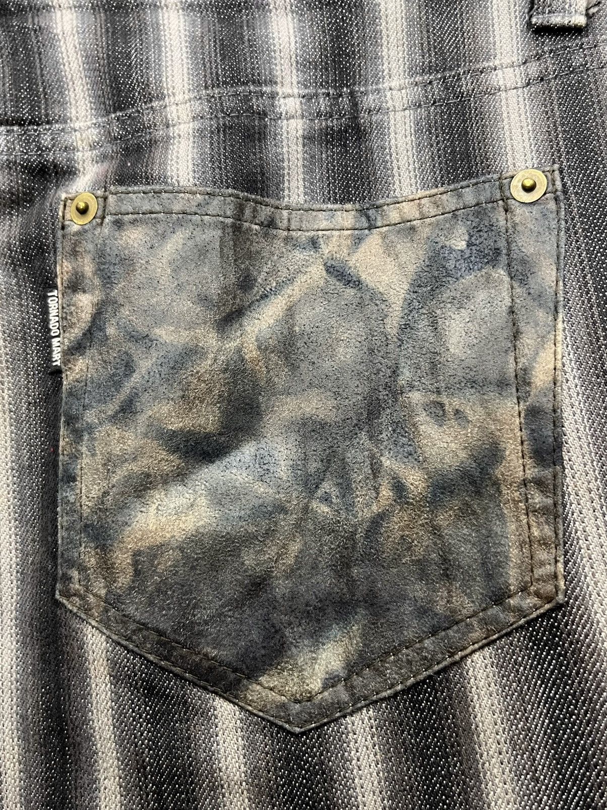 Tornado Mart 🔥TORNADO MART Shadow Stripes Poly-Coat Cotton ULTRA FLARE Size US 30 / EU 46 - 16 Thumbnail