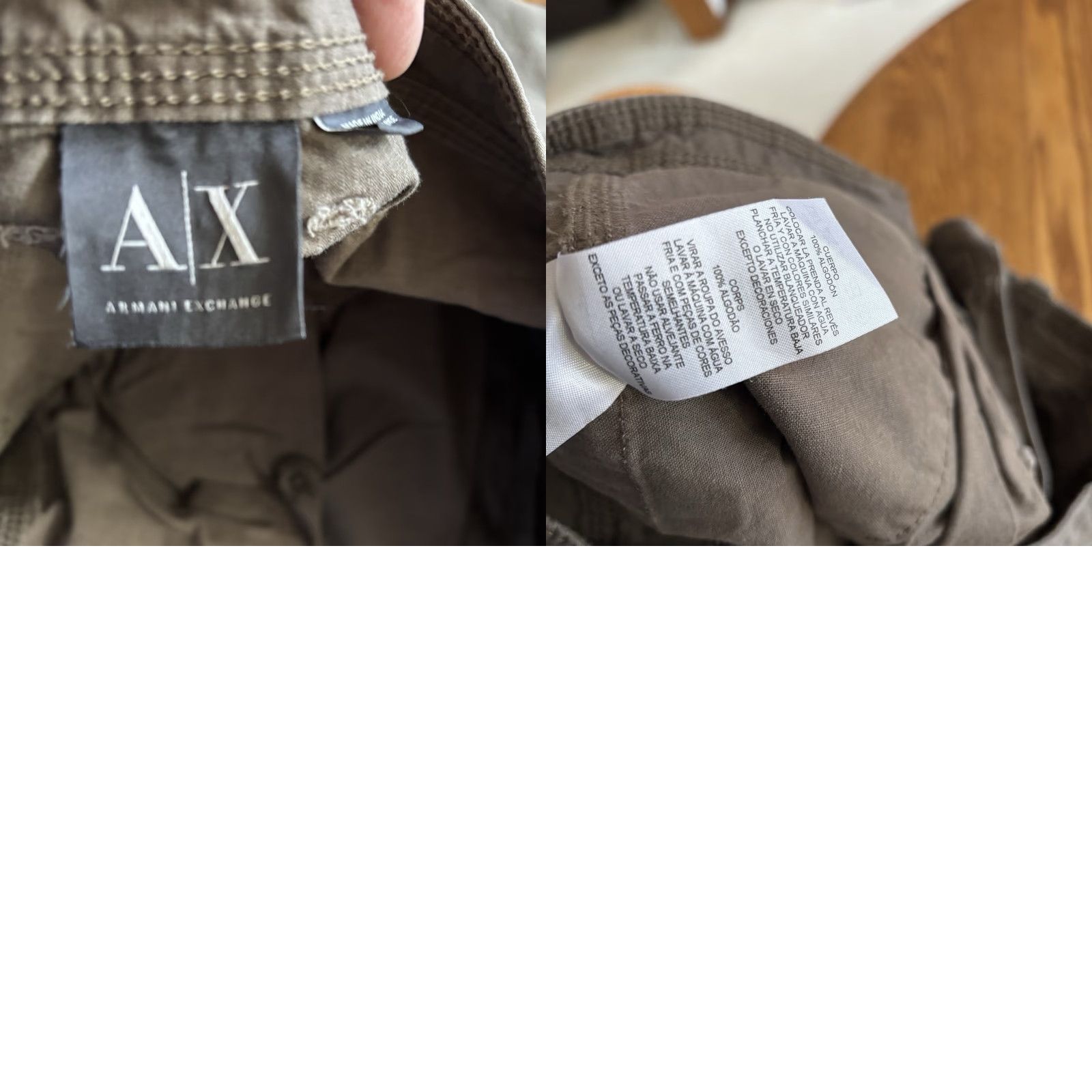 Armani Exchange Armani Exchange AX Cargo Short Men 34 Brown Cargo Pocket Ripstop Zip Button Flat Front Mid Rise Casual Regular Size US 34 / EU 50 - 8 Thumbnail