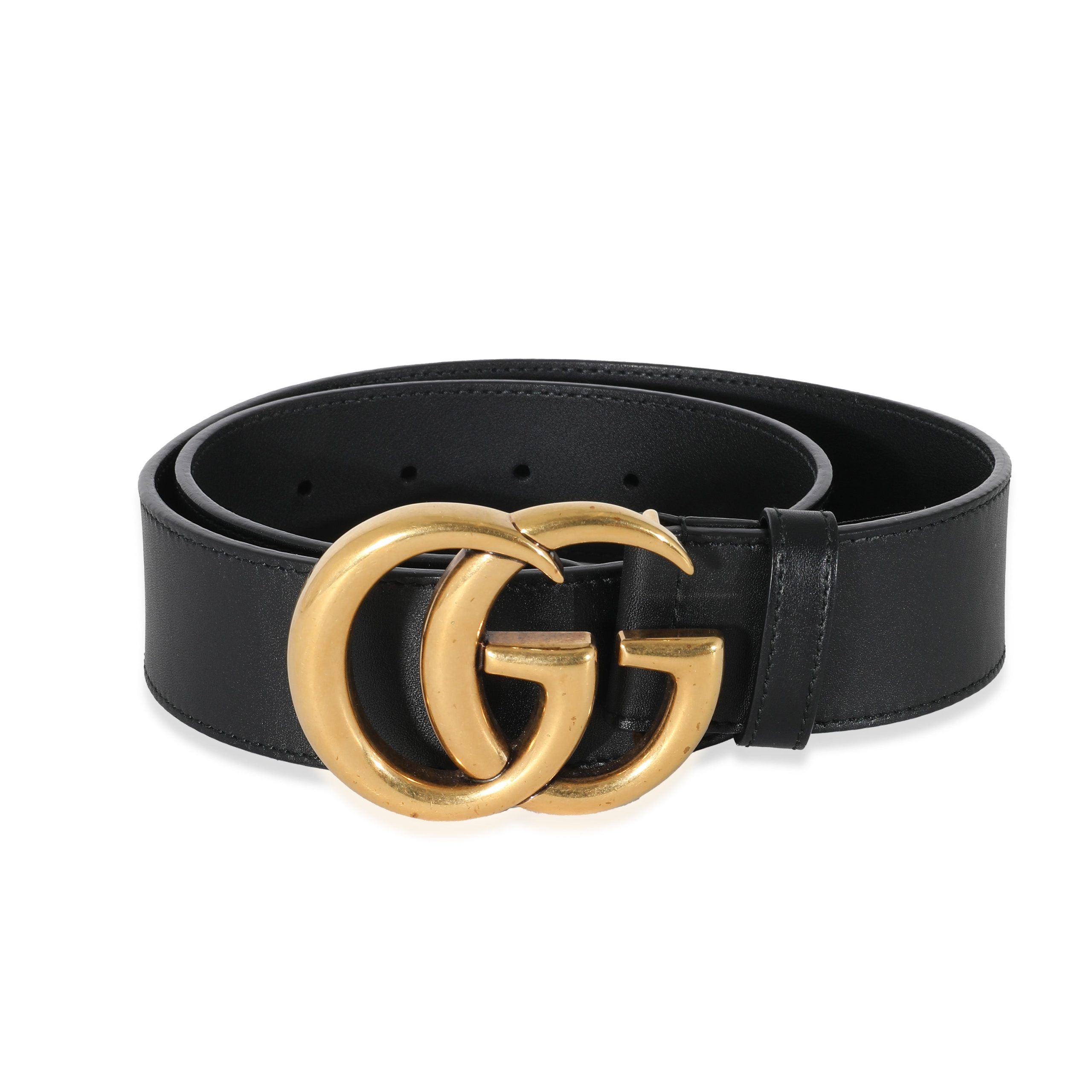 image of Gucci Black Leather 2015 Re-Edition Wide Belt 75, Women's