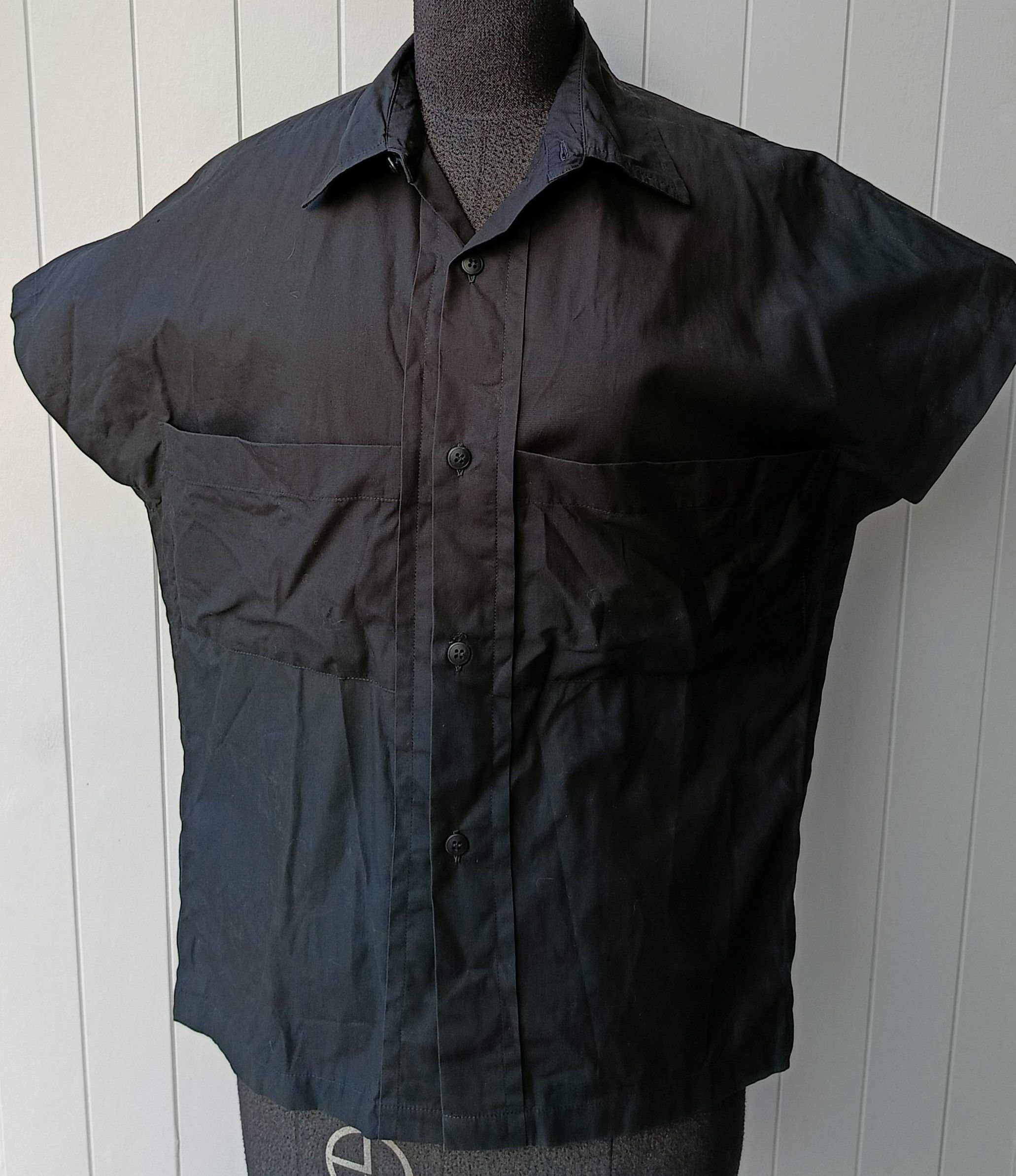 Yohji Yamamoto Yohji Yamamoto Y's bis LIMI Japan black wide shoulder shirt Size S / US 4 / IT 40 - 11 Thumbnail