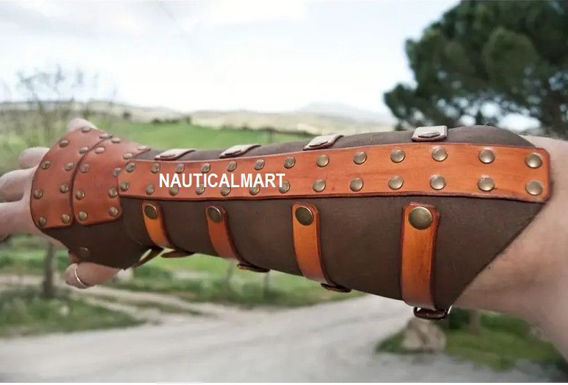 Other Viking Medieval Renaissance Arm Rivet Wrist Guard Size ONE SIZE - 3 Thumbnail