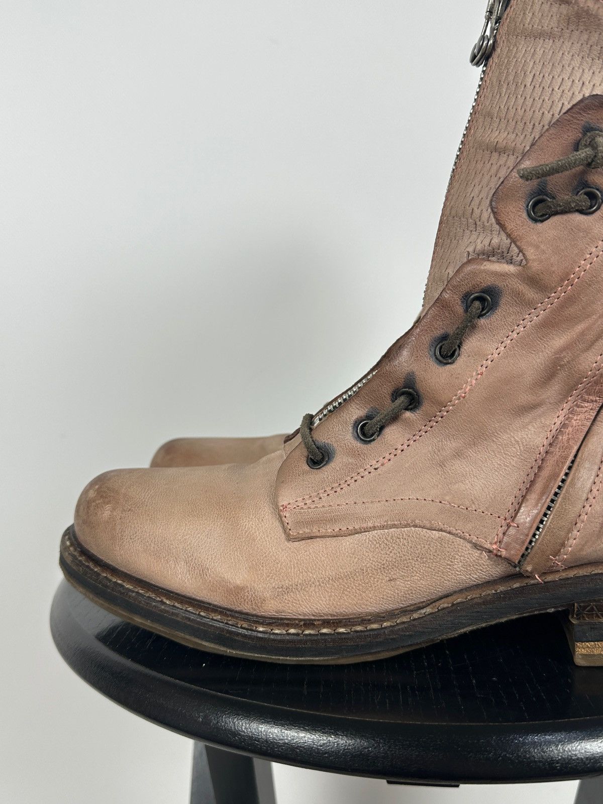 A.S.98 A.S.98. Airstep Leather Front Zip Biker Combat Ankle Boots Size US 10 / IT 40 - 15 Thumbnail