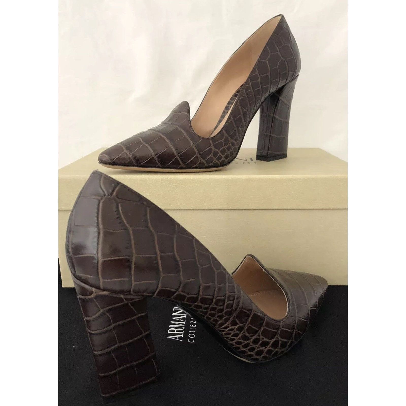 Armani Collezioni Armani Collezioni Women High Heel Leather Shoes 7 US X5E016 Size US 7 / IT 37 - 6 Thumbnail
