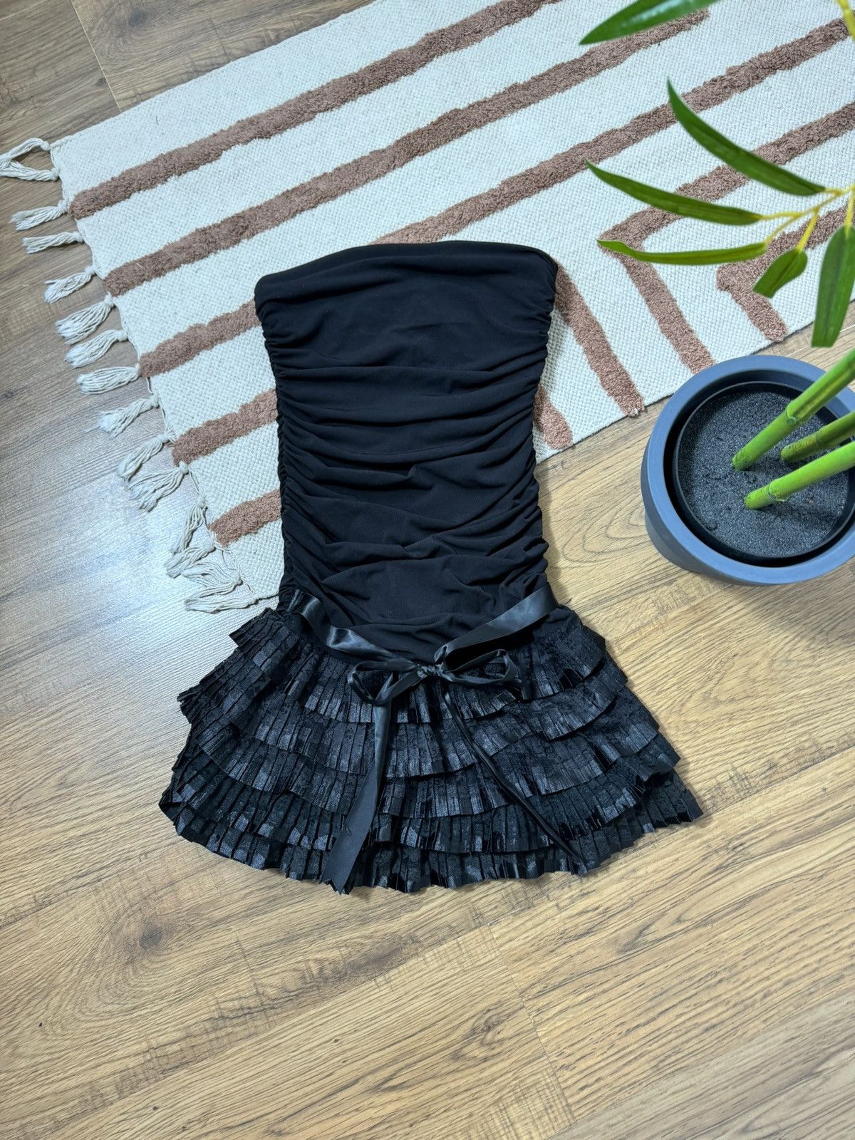 Vintage MESH DRAPERY OFF SHOULDERS PLEATED DRESS Size XS / US 0-2 / IT 36-38 - 2 Thumbnail