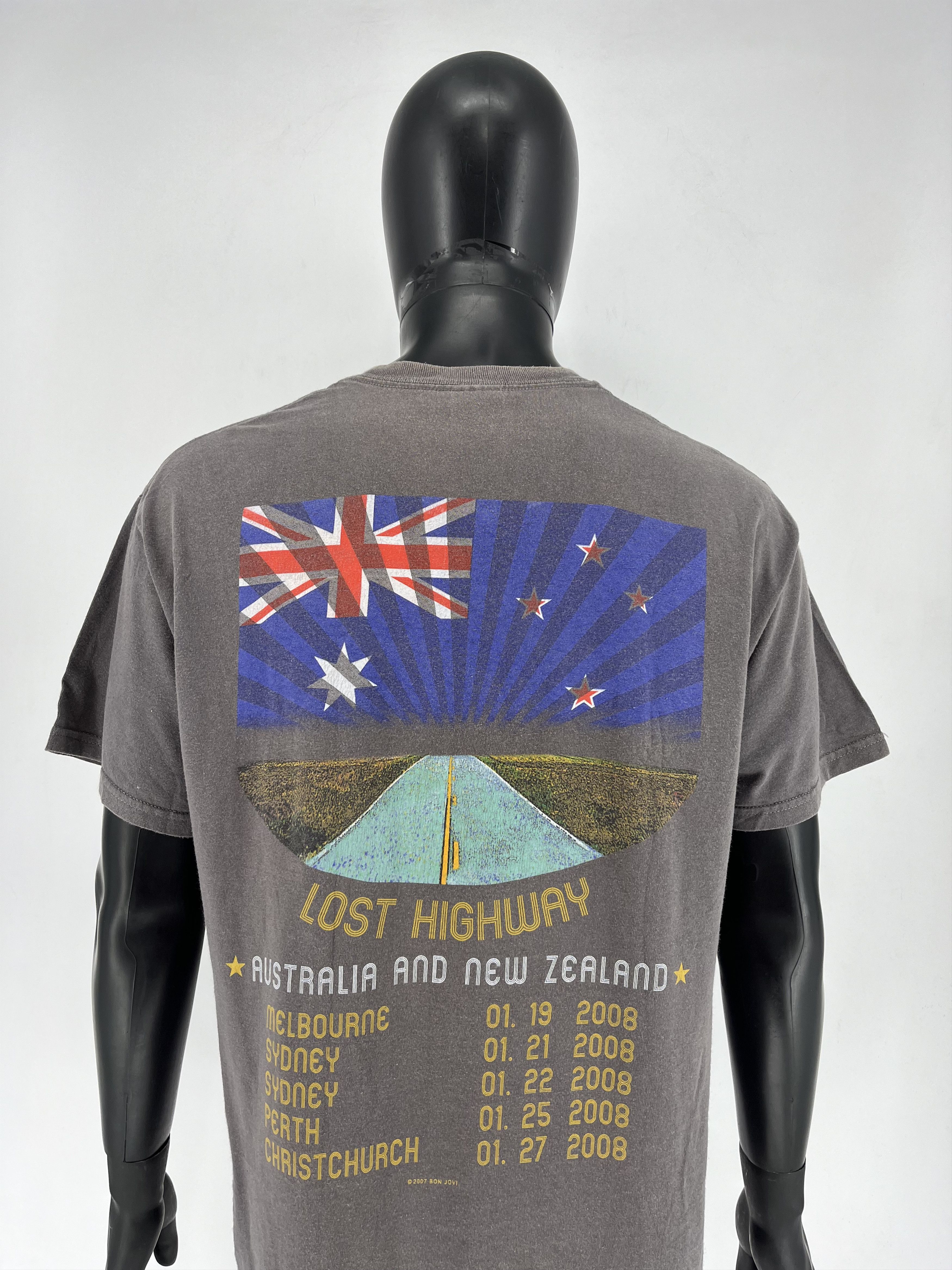Band Tees × Vintage BON JOVI Lost Highway 2008 Tour Band T-Shirt Double-sided Size US L / EU 52-54 / 3 - 12 Thumbnail