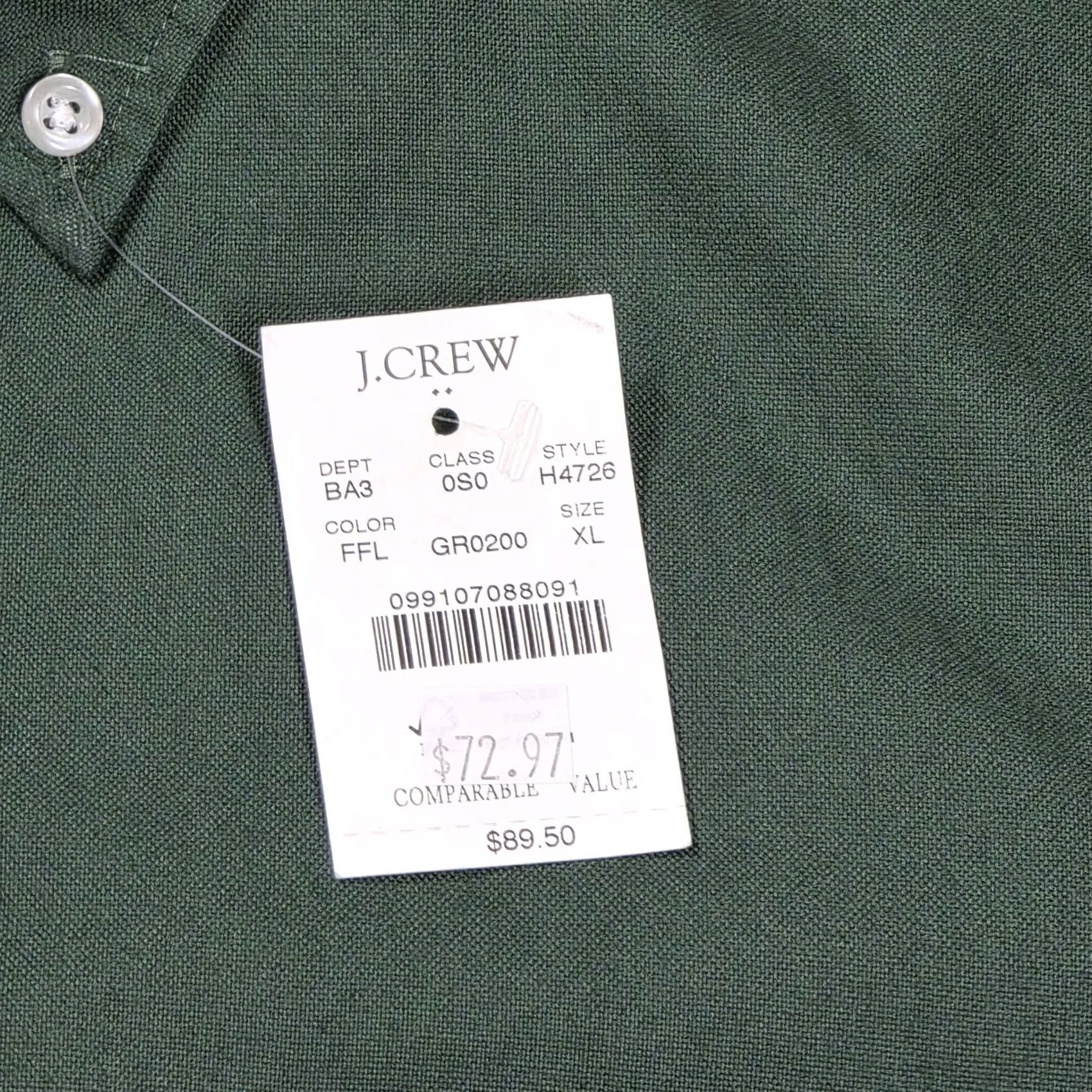 J.Crew J. Crew Button-Up Oxford Garment Dyed Green Shirt Long Sleeve XL Men OCBD Slim Fit NWT Size US XL / EU 56 / 4 - 7 Thumbnail