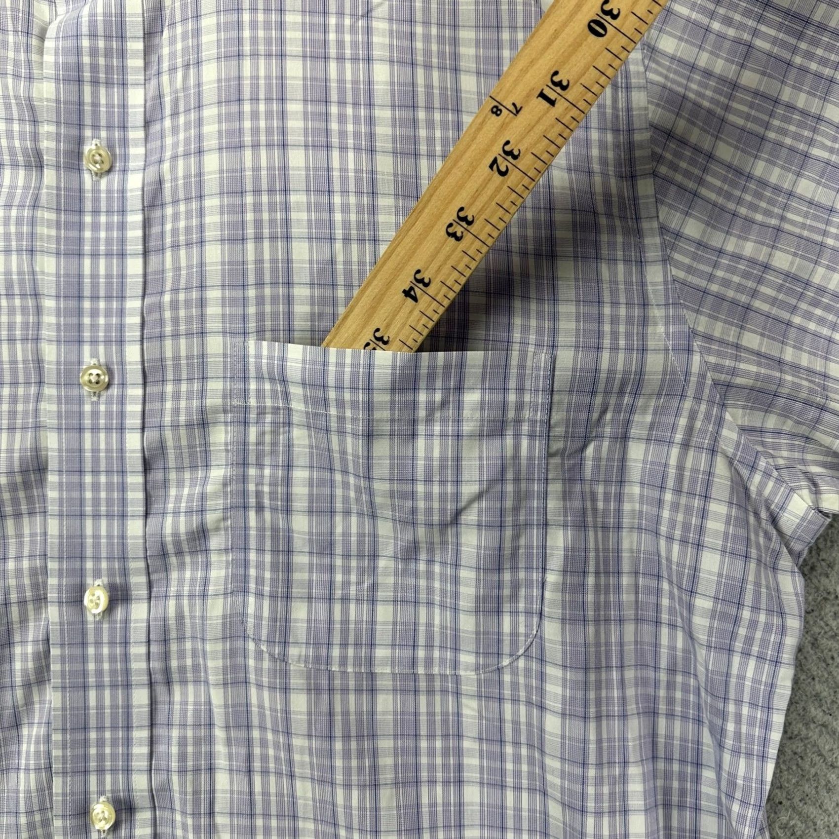 Brooks Brothers Brooks Brothers Regent Dress Shirt Mens 16-35 Purple Plaid Pocket Supima Cotton Button-Down Long Sleeve Size 42R - 6 Thumbnail