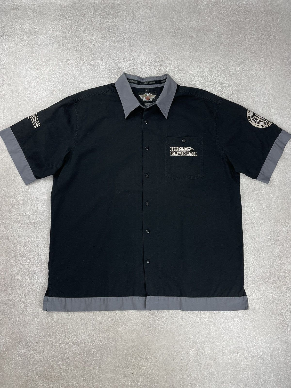 Harley Davidson × Vintage Vintage Harley Davidson Motorcycle Button Shirt Size XL Size US XL / EU 56 / 4 - 1 Thumbnail