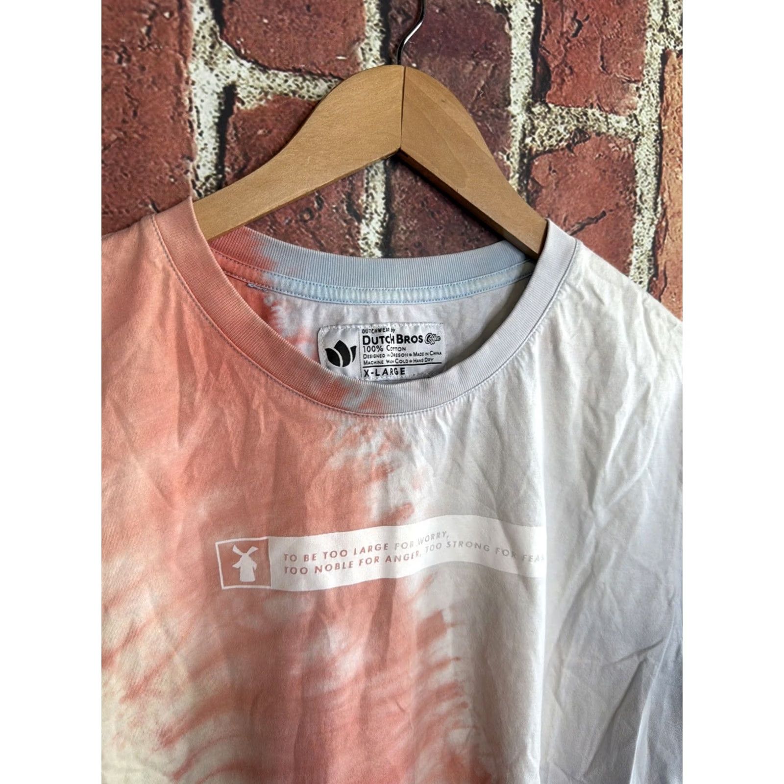 Pinko VINTAGE Dutch Bros Coffee Shirt Women’s XL Pink Tie Dye Short Sleeve Tee Work Wear Size XL / US 12-14 / IT 48-50 - 2 Thumbnail
