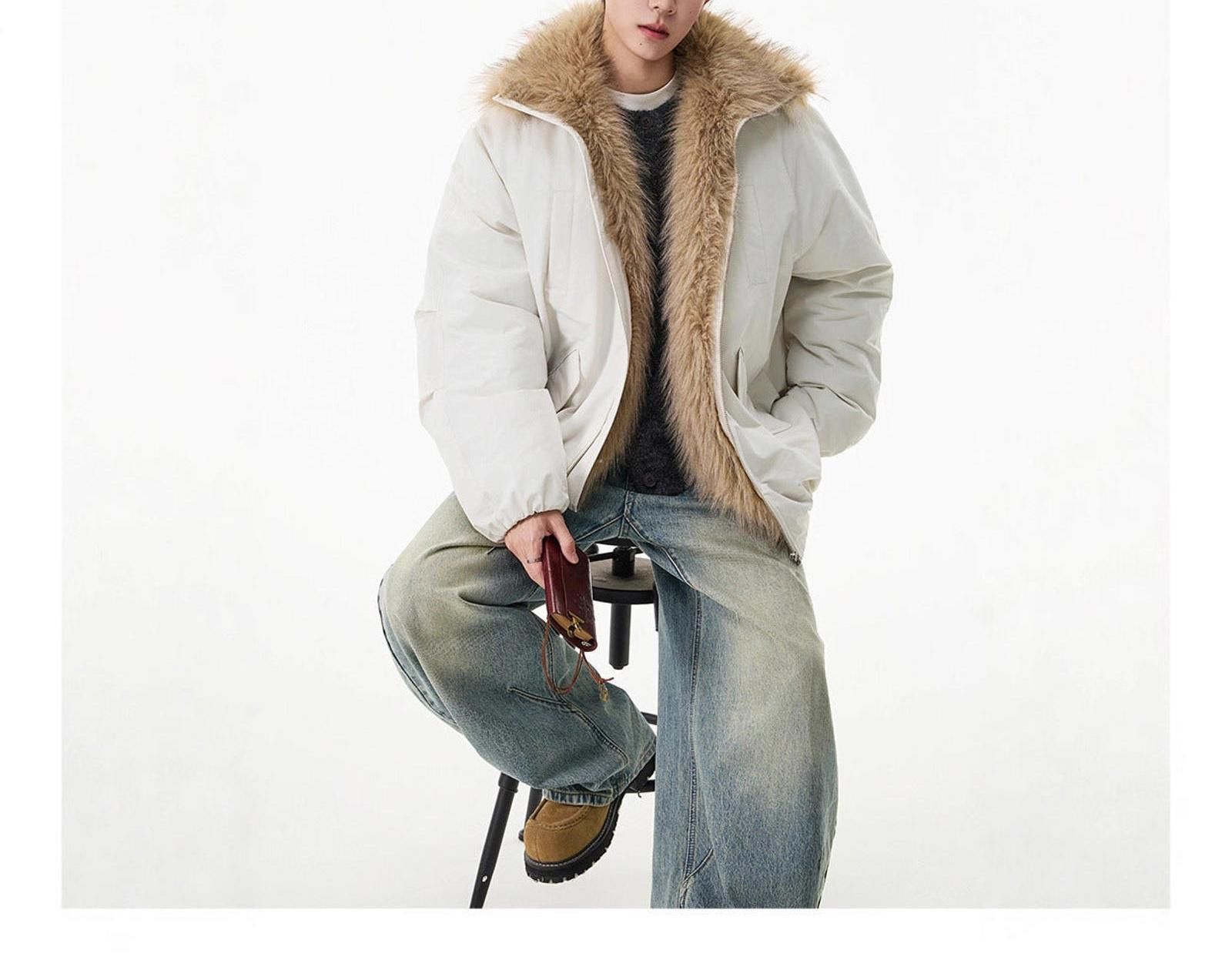 Japanese Brand Faux Fur Lined Men's Parka Jacket, Oversized Fit Size US M / EU 48-50 / 2 - 4 Thumbnail