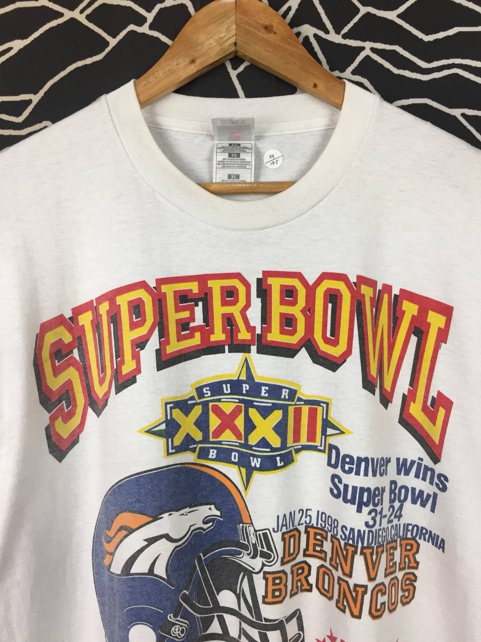 Vintage Vtg 1998 Denver Broncos Super Bowl XXXII Champions Tee Size US XL / EU 56 / 4 - 3 Thumbnail