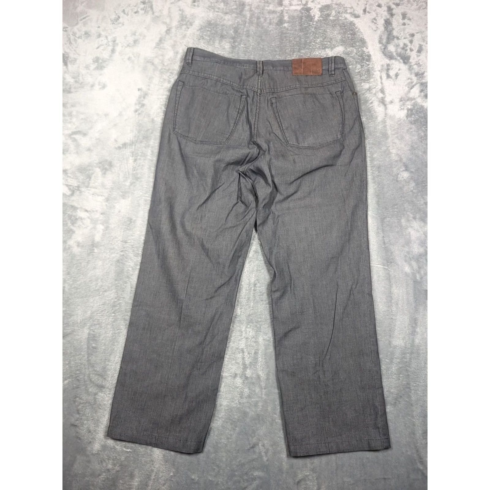 Vintage Hiltl Jeans Mens 32x25 Gray 5Pocket Straight Leg Zip Fly Premium Casual Trousers Size US 32 / EU 48 - 7 Thumbnail