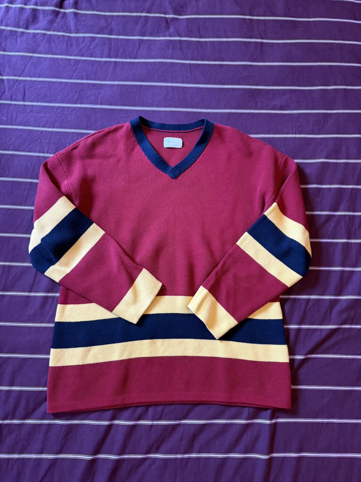 Aime Leon Dore Aimé Leon Dore FW22 Knit Hockey Jersey Merlot Red Small Size US S / EU 44-46 / 1 - 1 Thumbnail