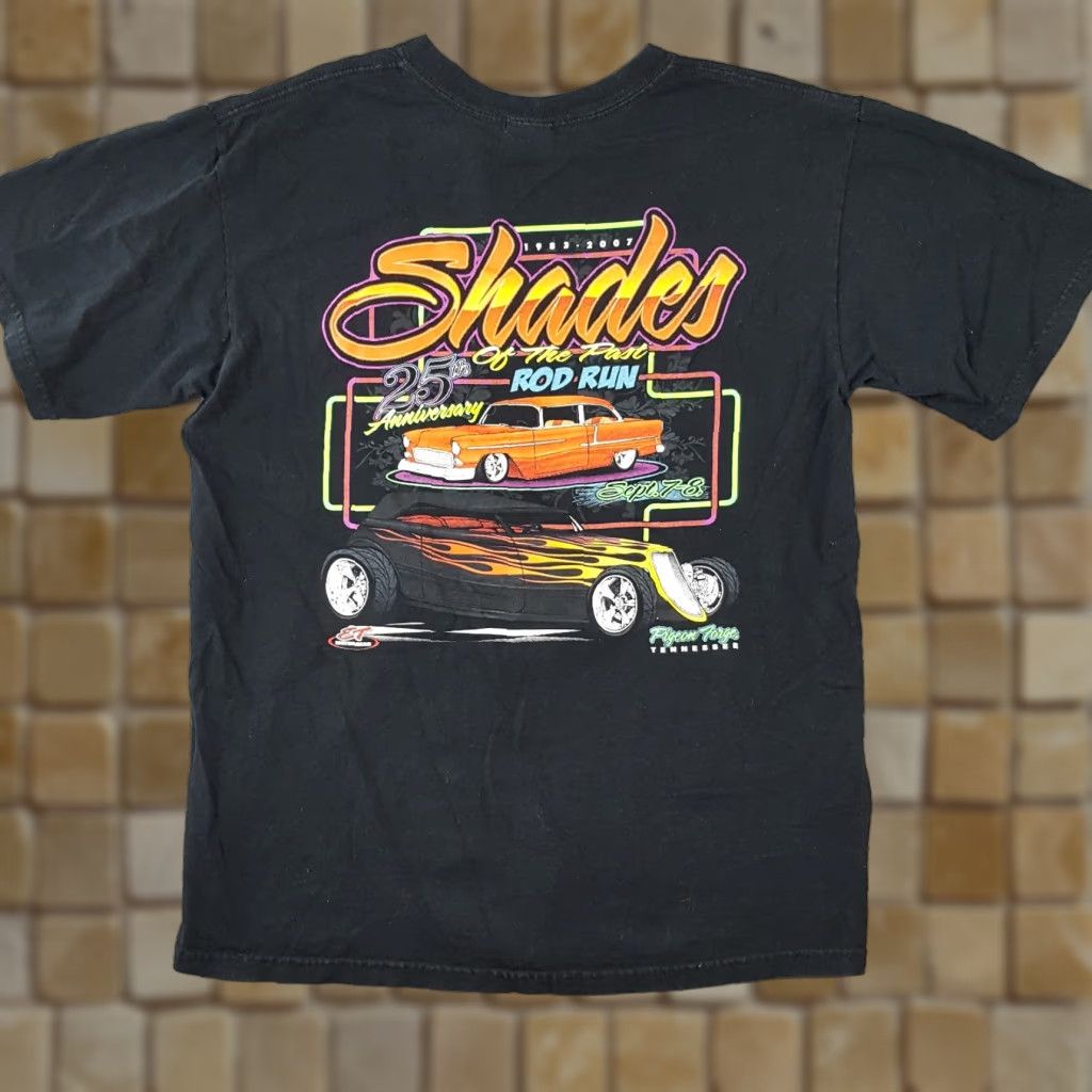 Anvil Vintage Shades Hot Rod Car Racing Black T-Shirt NASCAR Retro Anvil Men M Short Sleeve Crew Neck Tennessee 90s 00s Vintage Racing Logo Embroidered NM Size US M / EU 48-50 / 2 - 1 Thumbnail