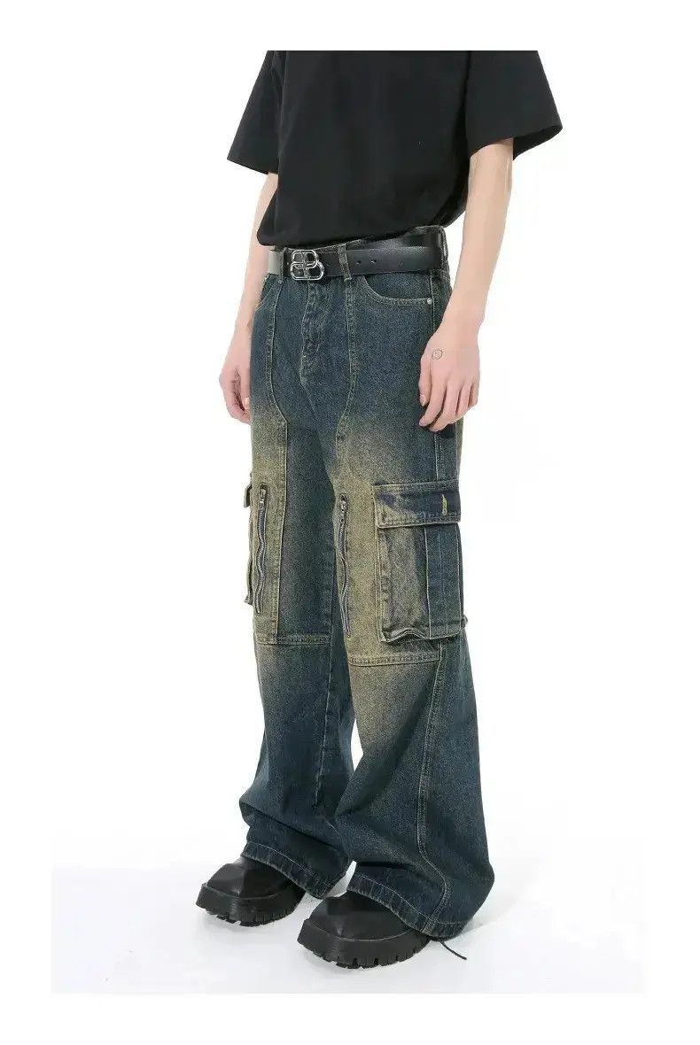 Japanese Brand Multi Pocket Retro Blue Baggy Jeans Size US 32 / EU 48 - 3 Thumbnail