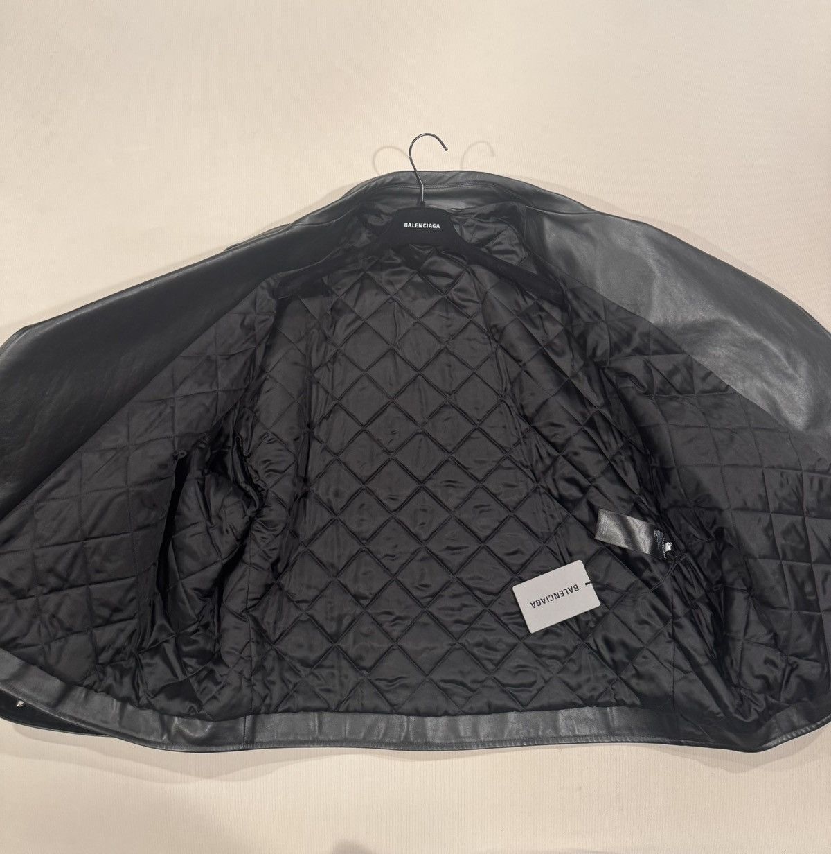 Balenciaga BALENCIAGA FW19 BLACK CAMPAIGN LOGO BIKER LEATHERJACKET Size US L / EU 52-54 / 3 - 5 Thumbnail