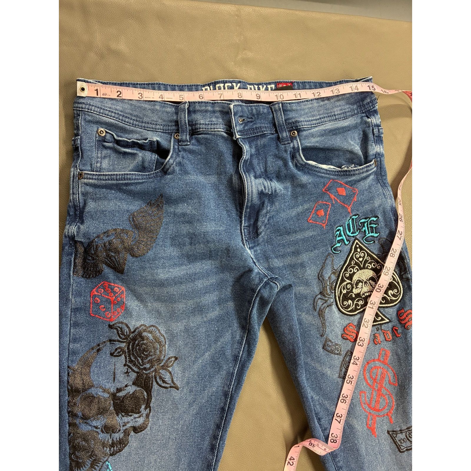 Pike Brothers Black Pike Graphic Denim Jeans Men’s 32x32 Streetwear Size US 32 / EU 48 - 14 Thumbnail