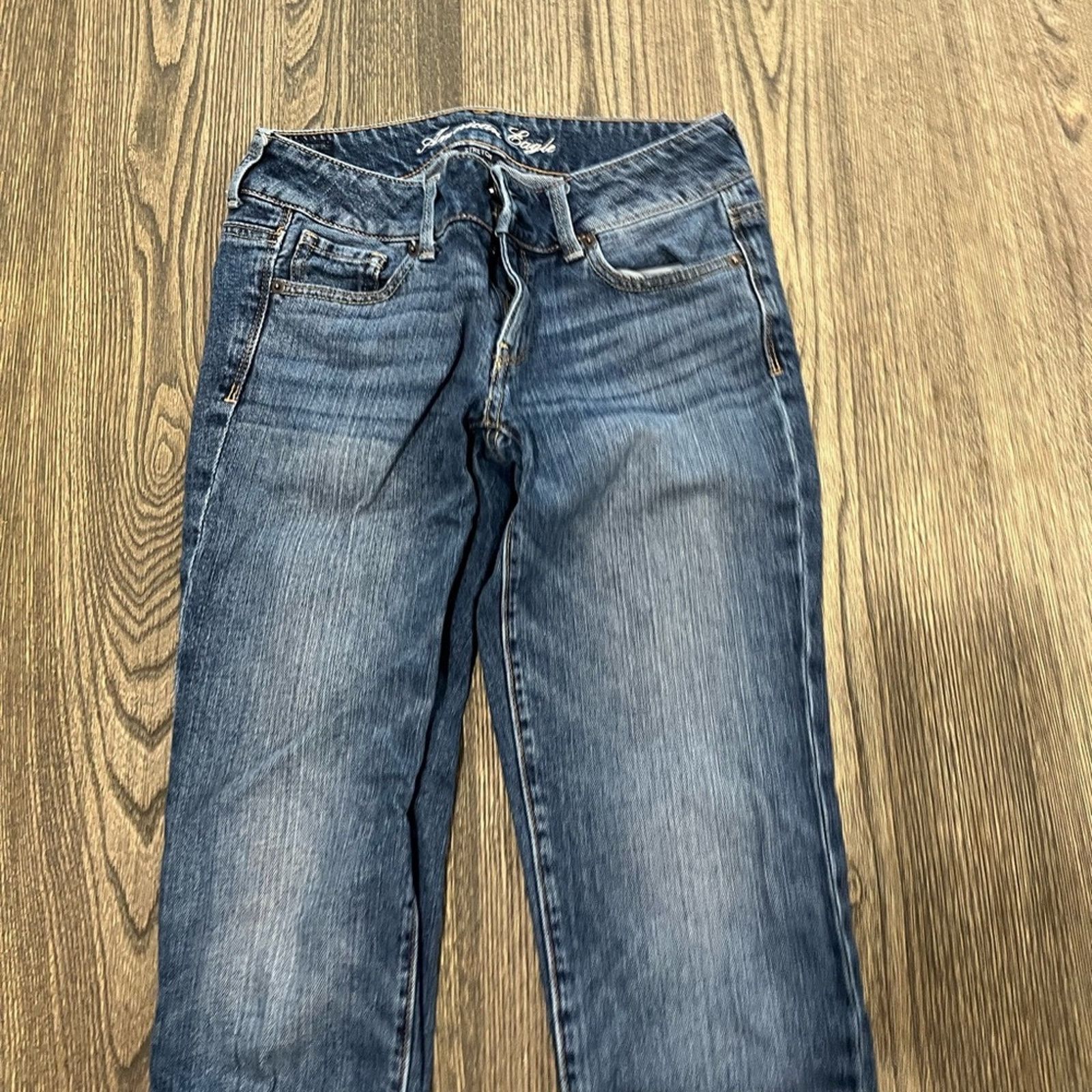 American Eagle Outfitters American Eagle Artist Jeans Straight Leg Low Rise Stretch 2 Size 26" / US 2 / IT 38 - 3 Thumbnail
